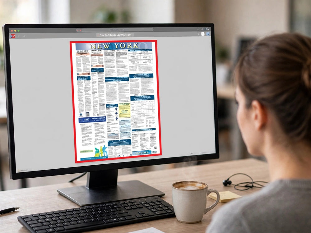 Digital labor law posters — poster viewed on a computer screen