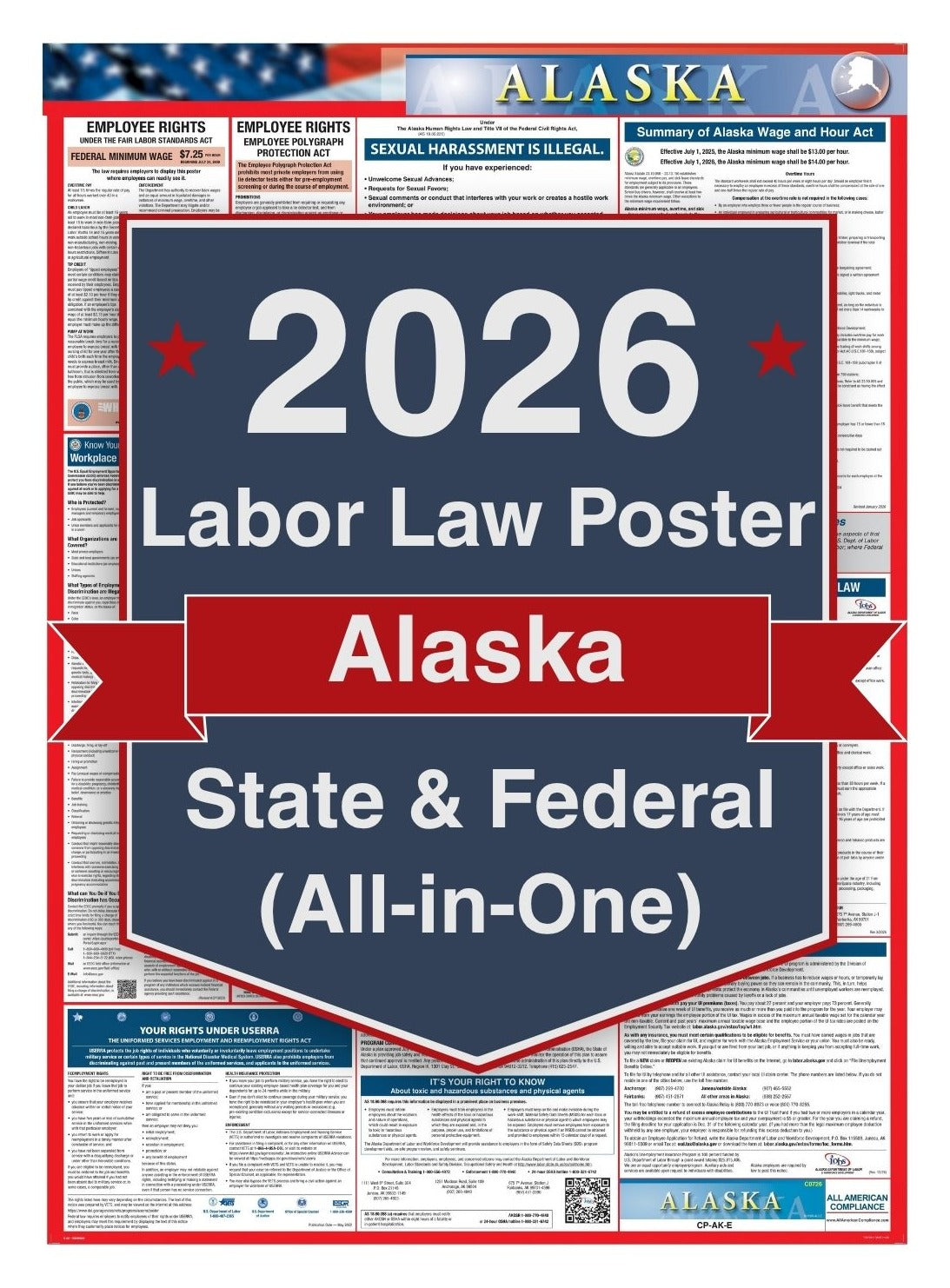 2026 Alaska Labor Law Poster – Federal, State & OSHA Compliance (All-in-One)