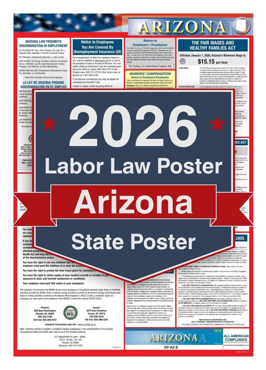 2026 Arizona Labor Law Poster – State Compliance Poster