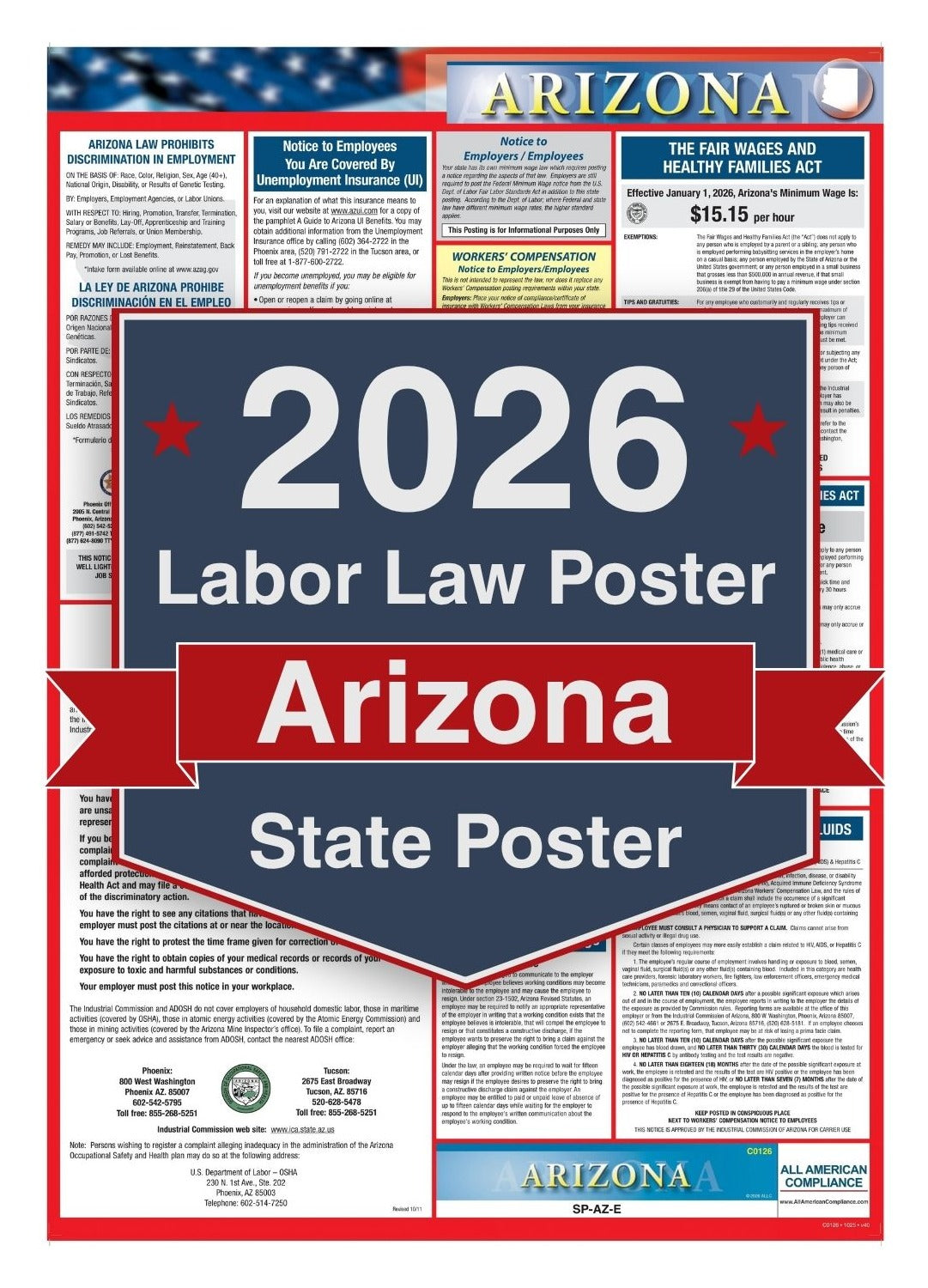 2026 Arizona Labor Law Poster – State Compliance Poster