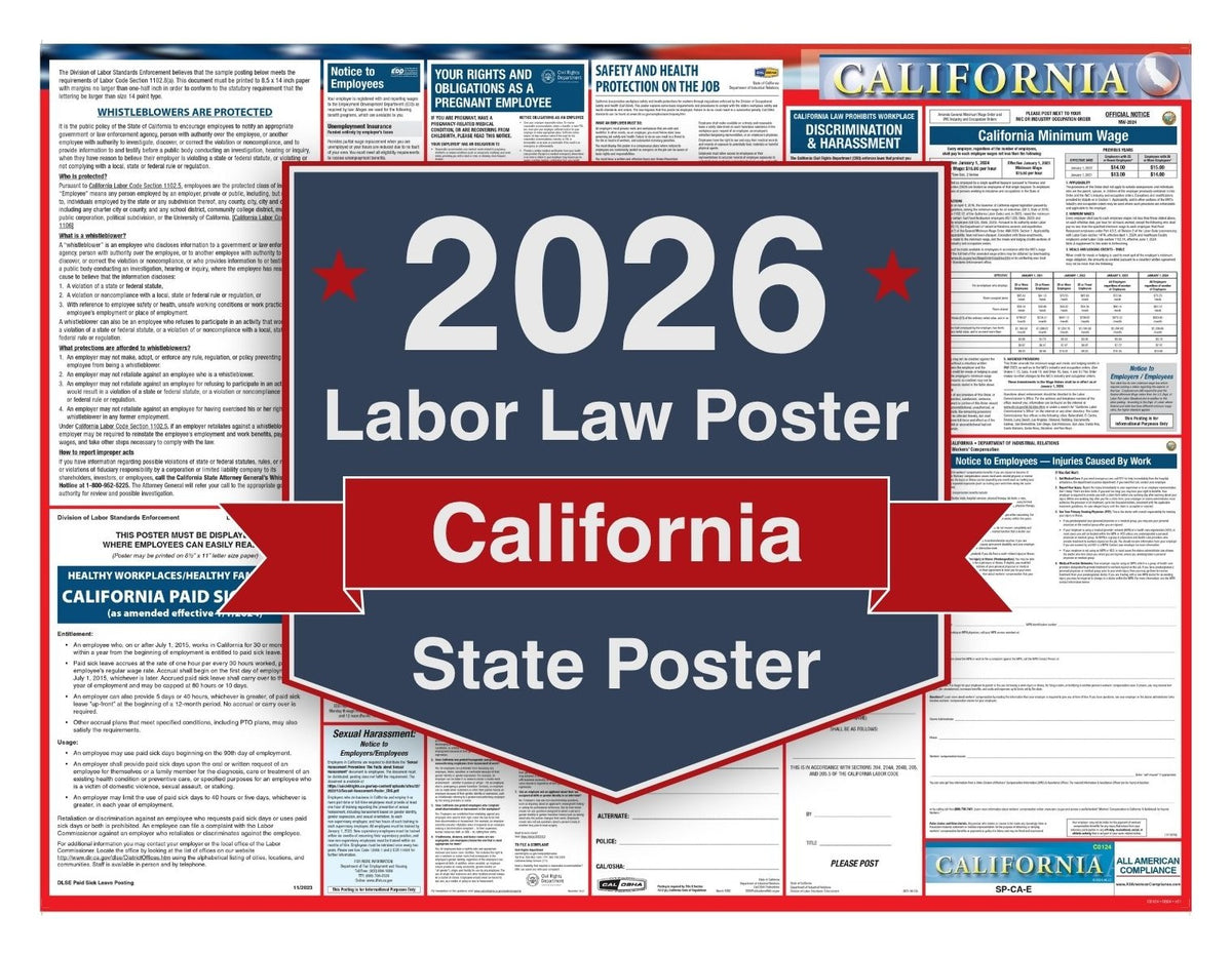 2026 California Labor Law Poster – State Compliance Poster