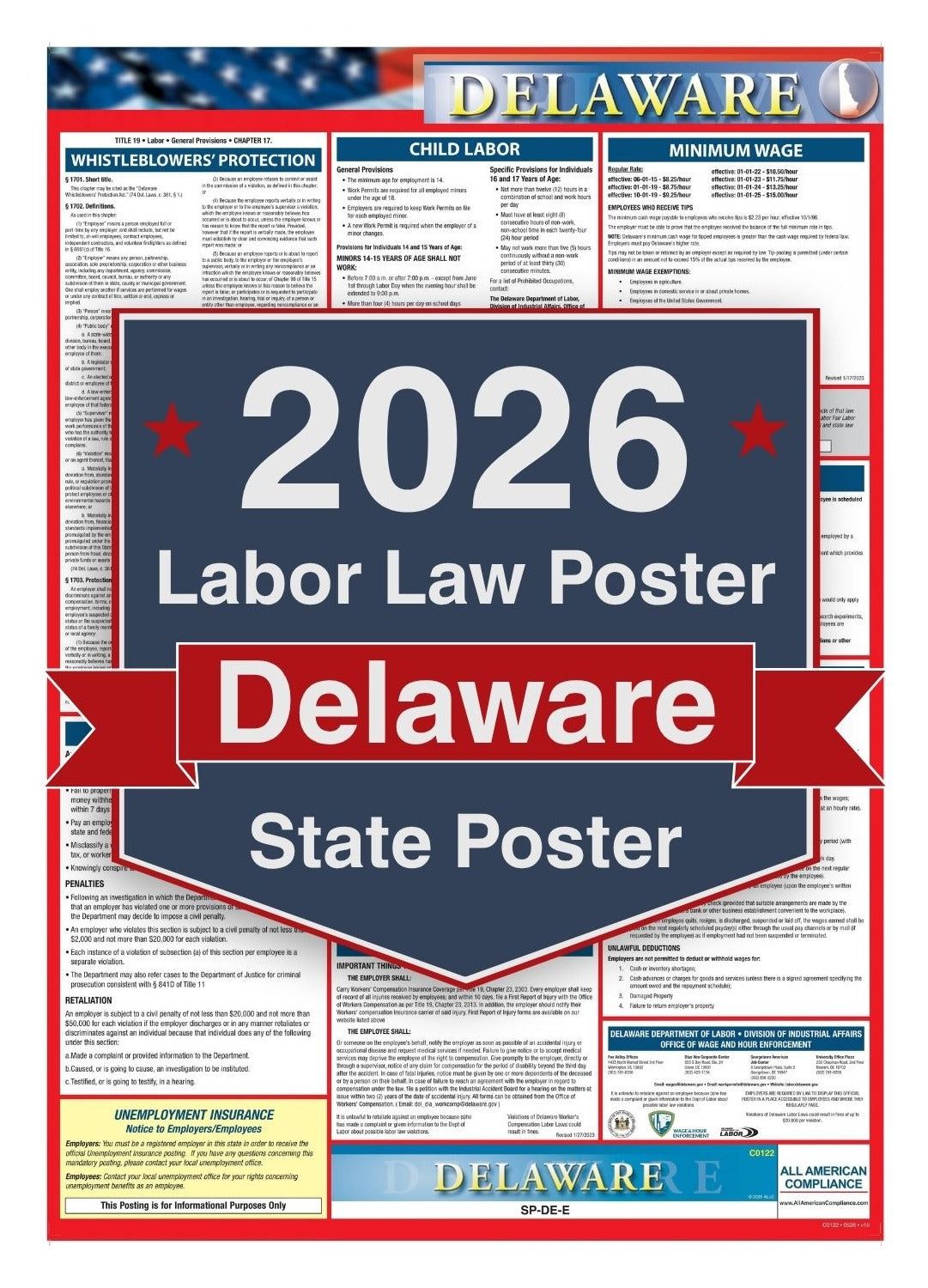2026 Delaware Labor Law Poster - State Compliance Poster