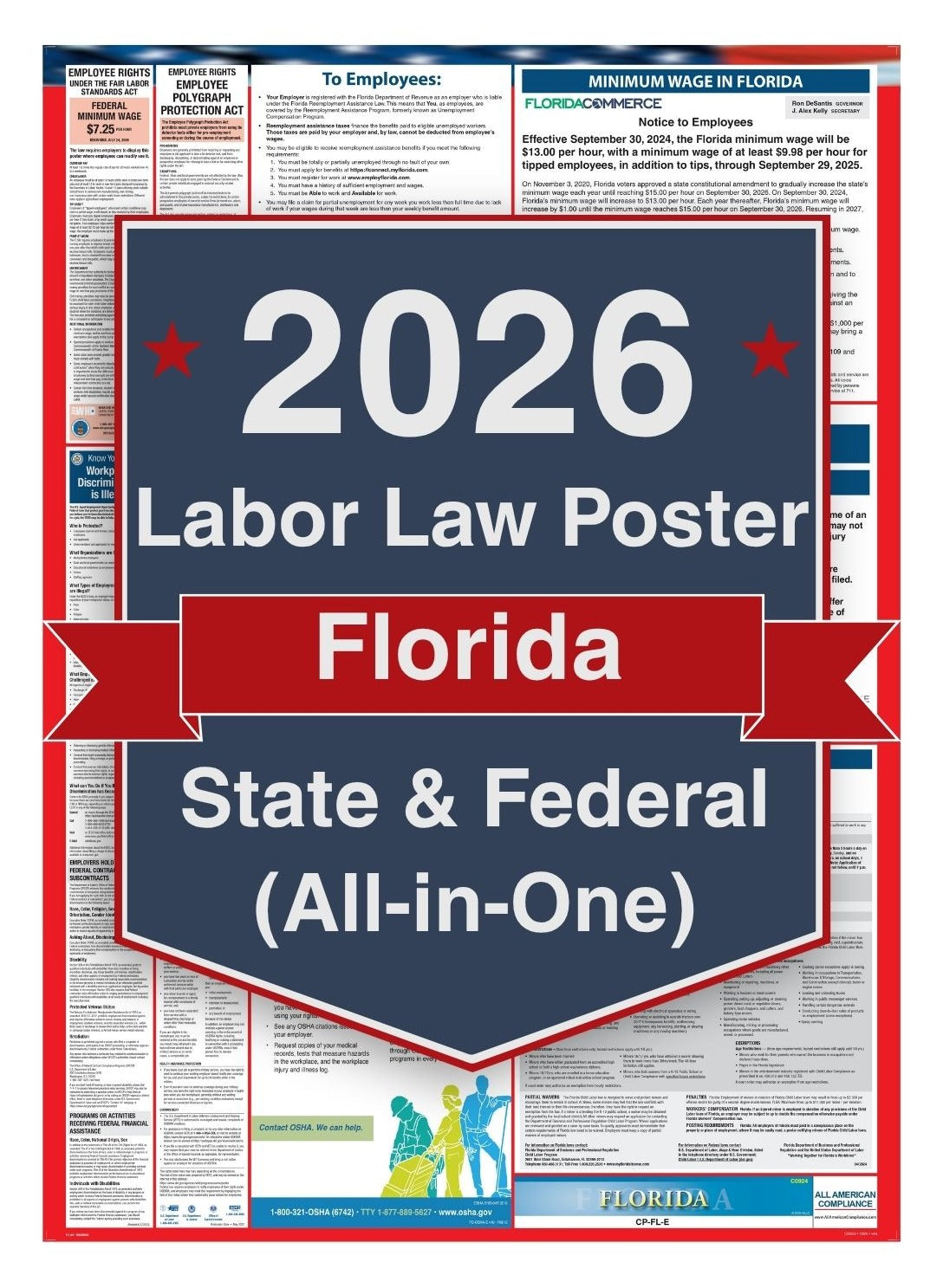 2026 Florida Labor Law Poster – Federal, State & OSHA Compliance (All-in-One)