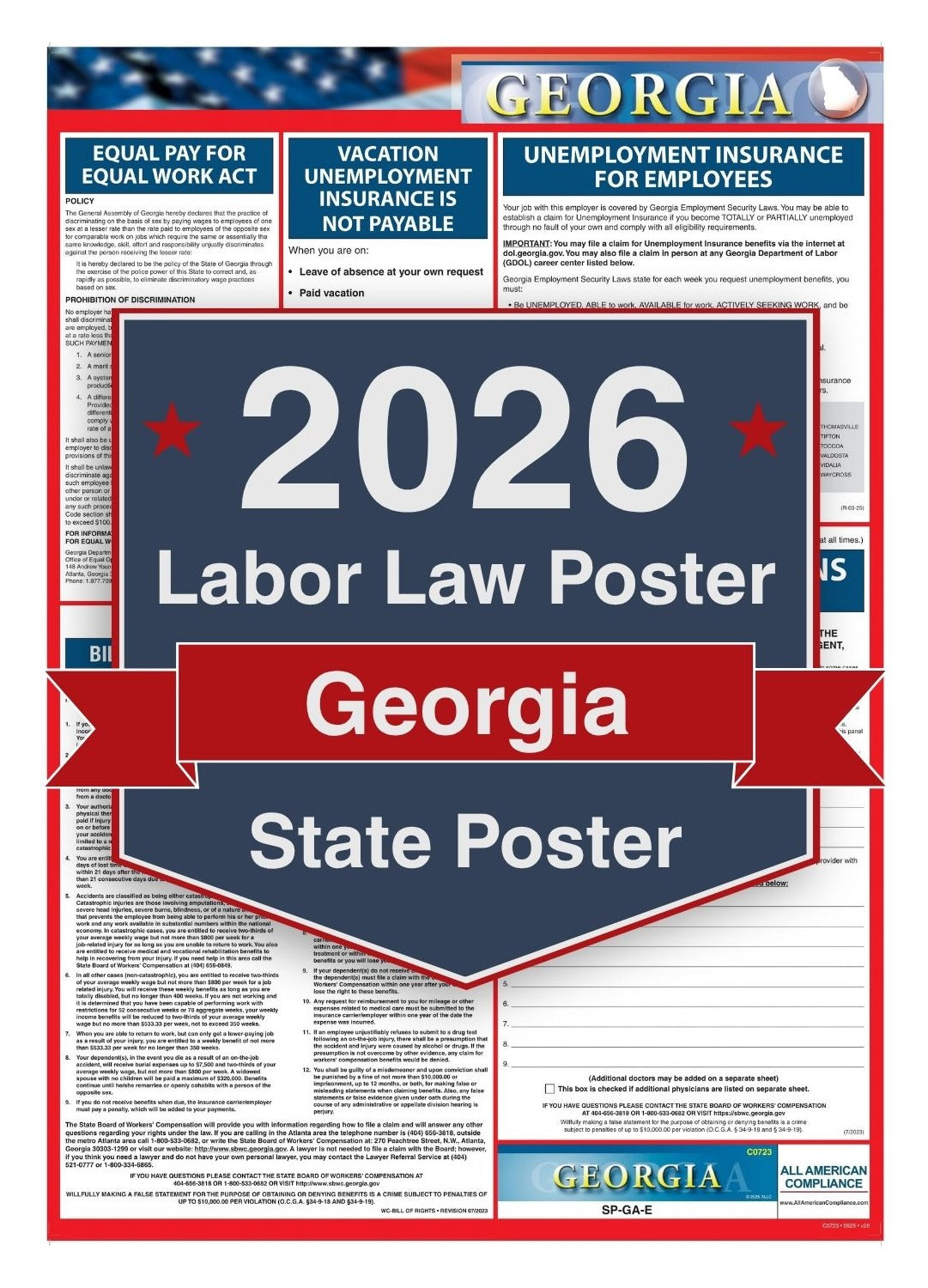 2026 Georgia Labor Law Poster - State Compliance Poster