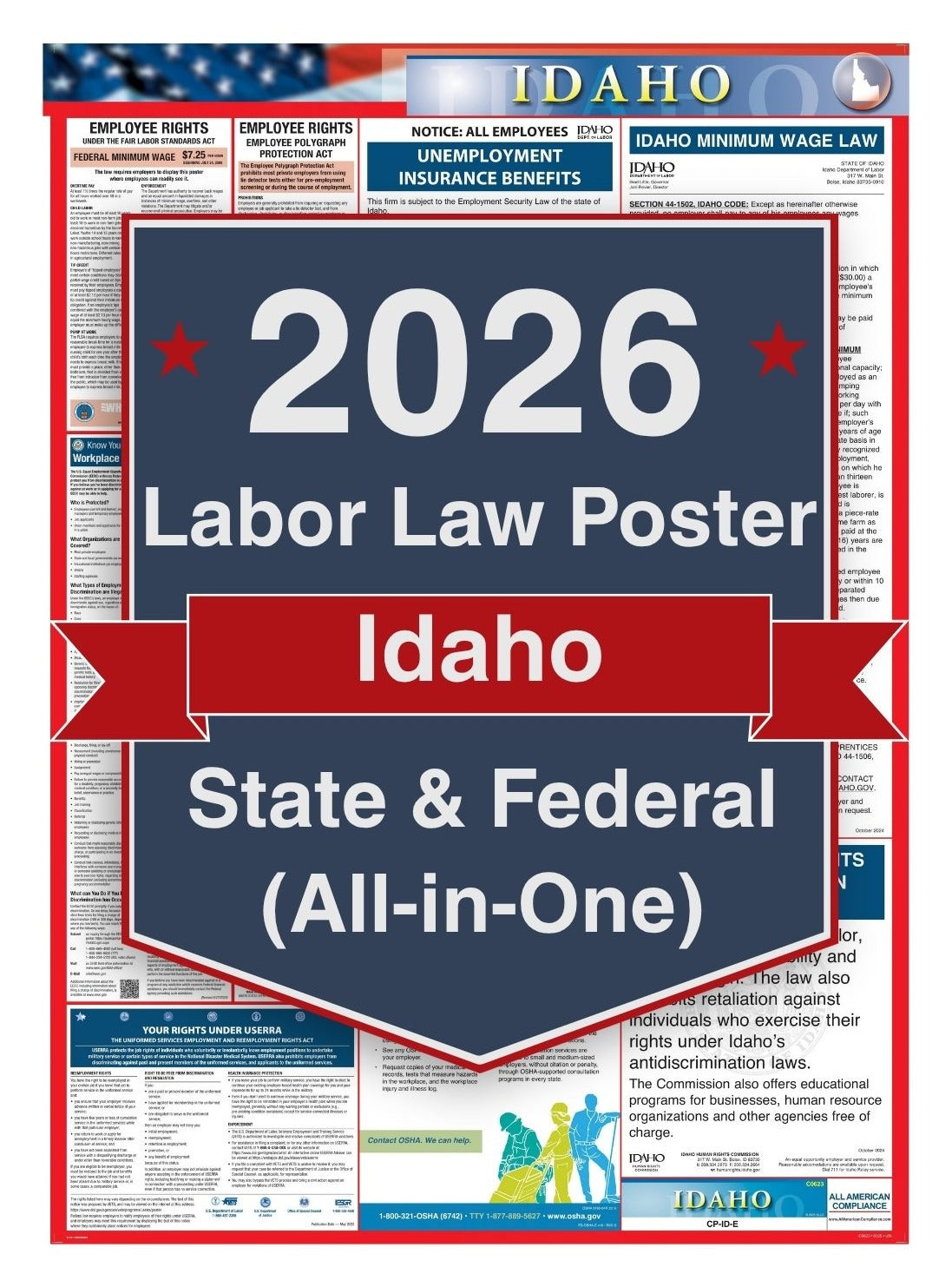2026 Idaho Labor Law Poster – Federal, State & OSHA Compliance (All-in-One)