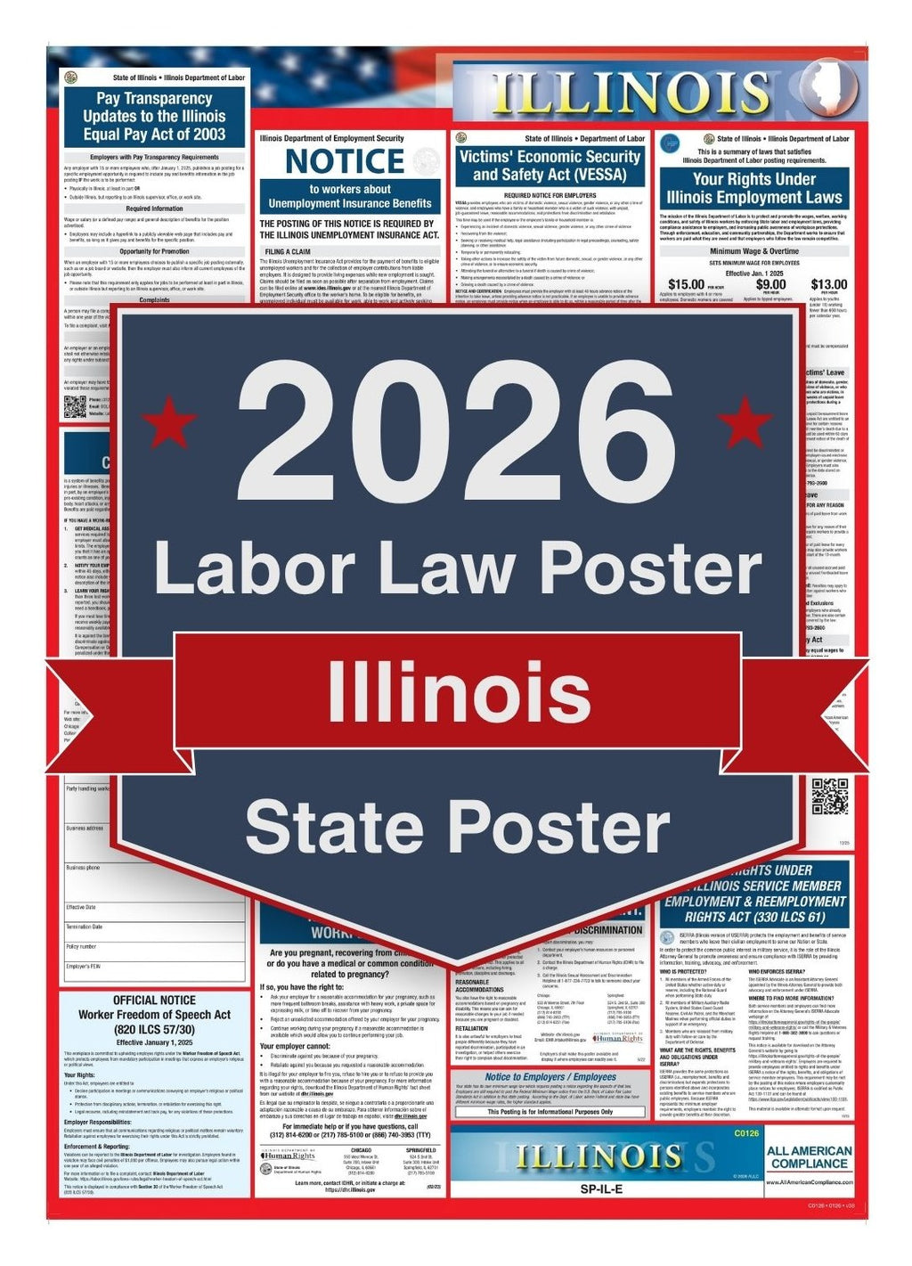 2026 Illinois Labor Law Poster - State Compliance Poster