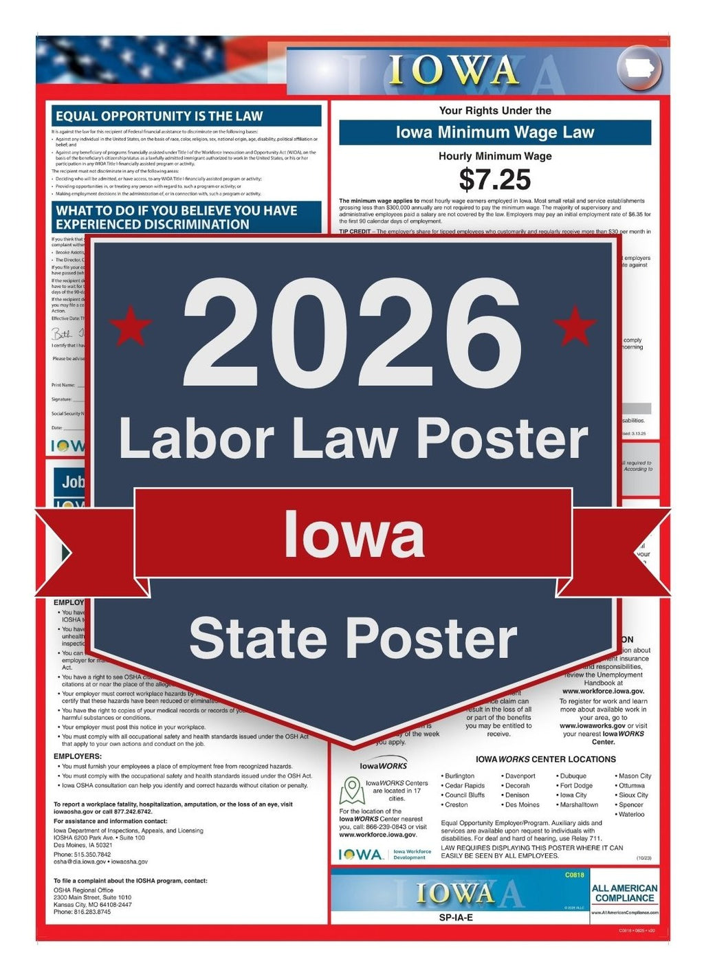 2026 Iowa Labor Law Poster - State Compliance Poster