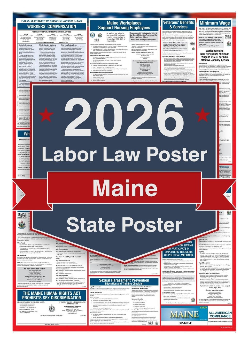 2026 Maine Labor Law Poster - State Compliance Poster