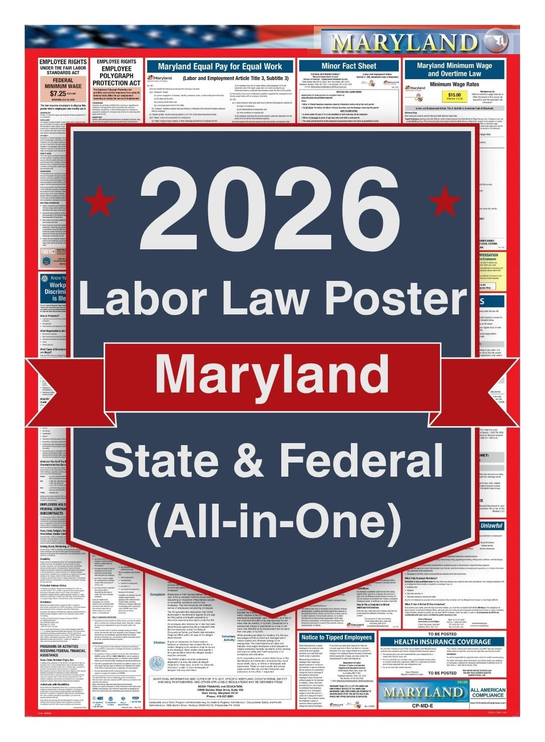 2026 Maryland Labor Law Poster – Federal, State & OSHA Compliance (All-in-One)
