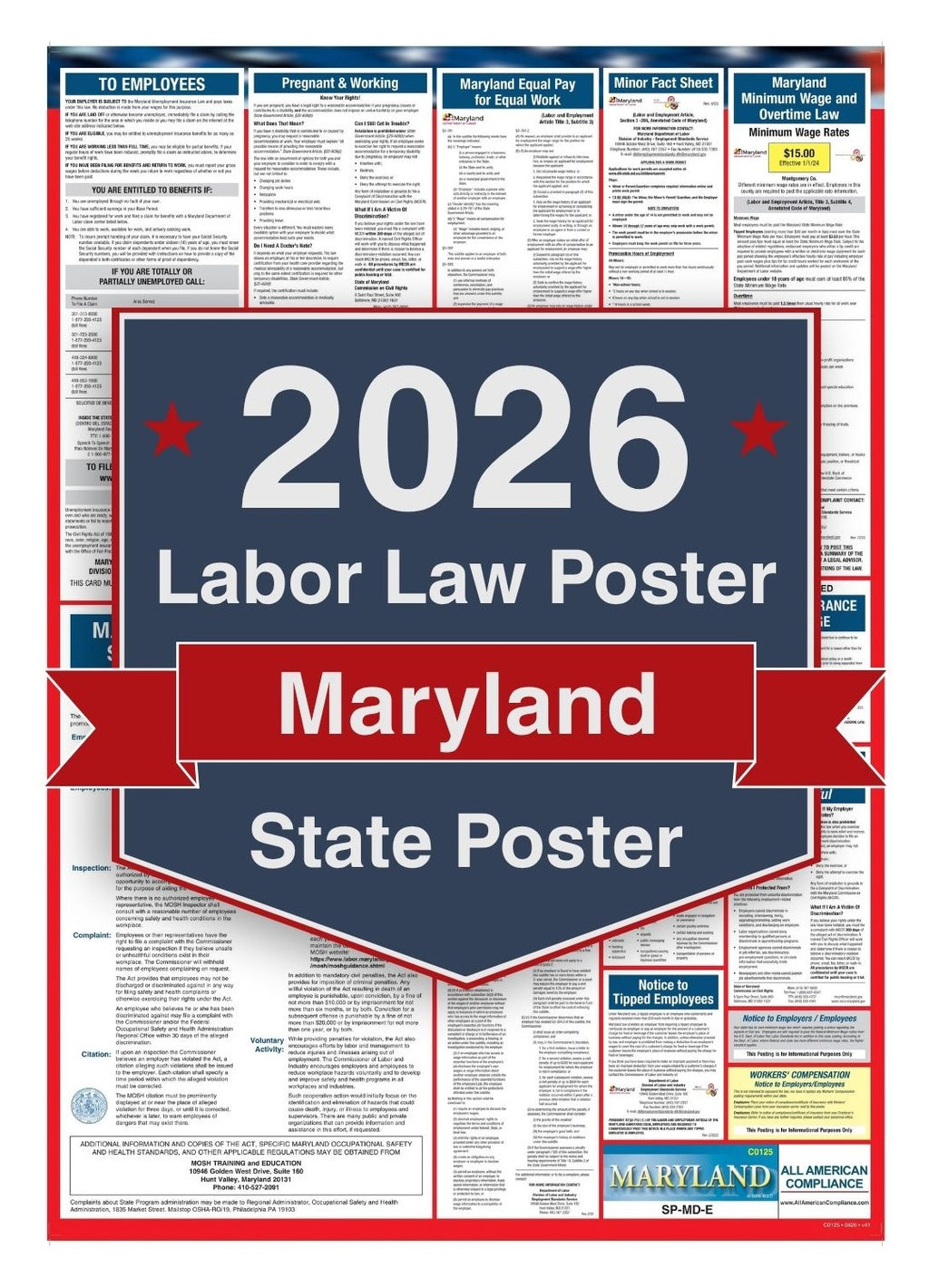 2026 Maryland Labor Law Poster - State Compliance Poster