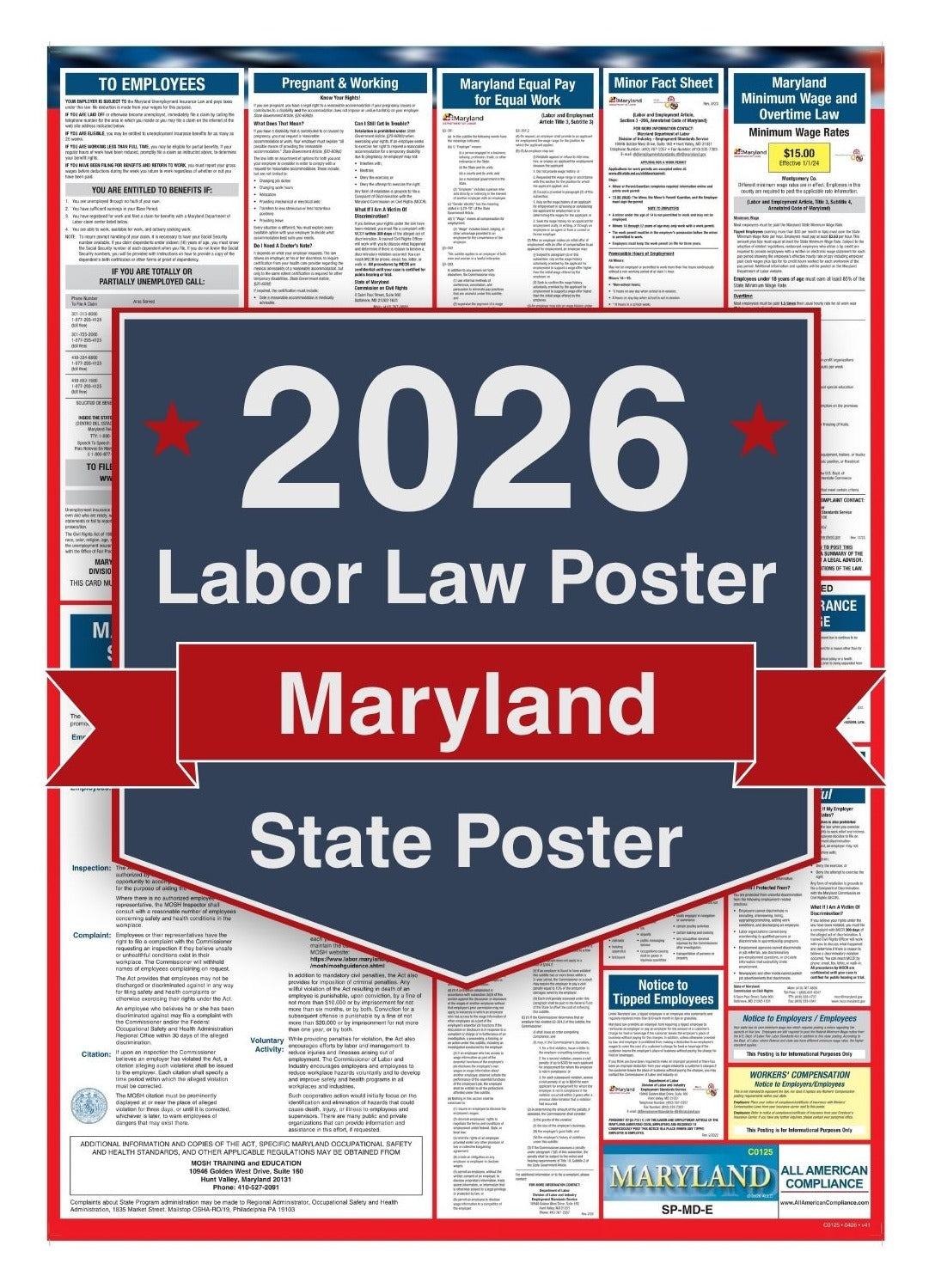 2026 Maryland Labor Law Poster - State Compliance Poster