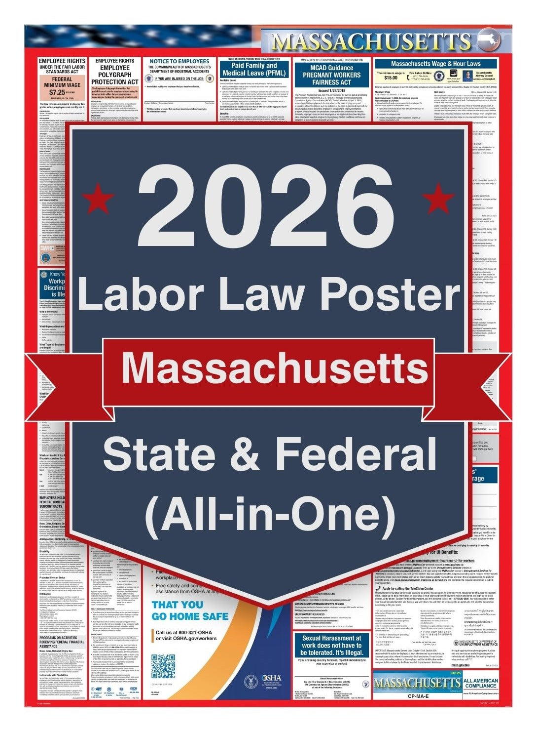 2026 Massachusetts Labor Law Poster – Federal, State & OSHA (All-in-One)