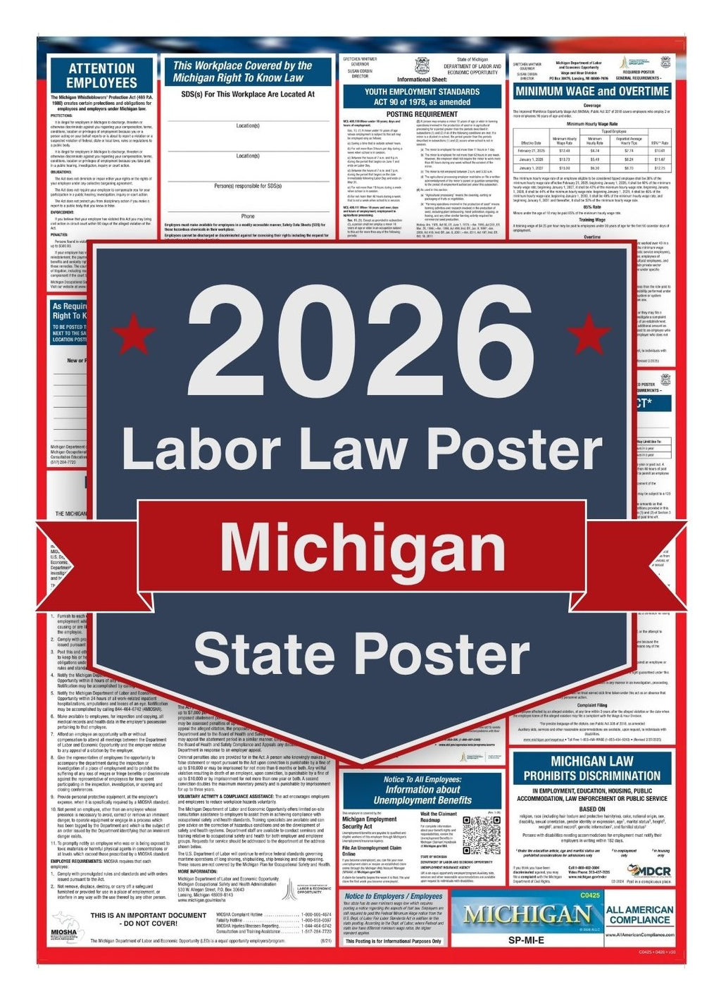 2026 Michigan Labor Law Poster - State Compliance Poster