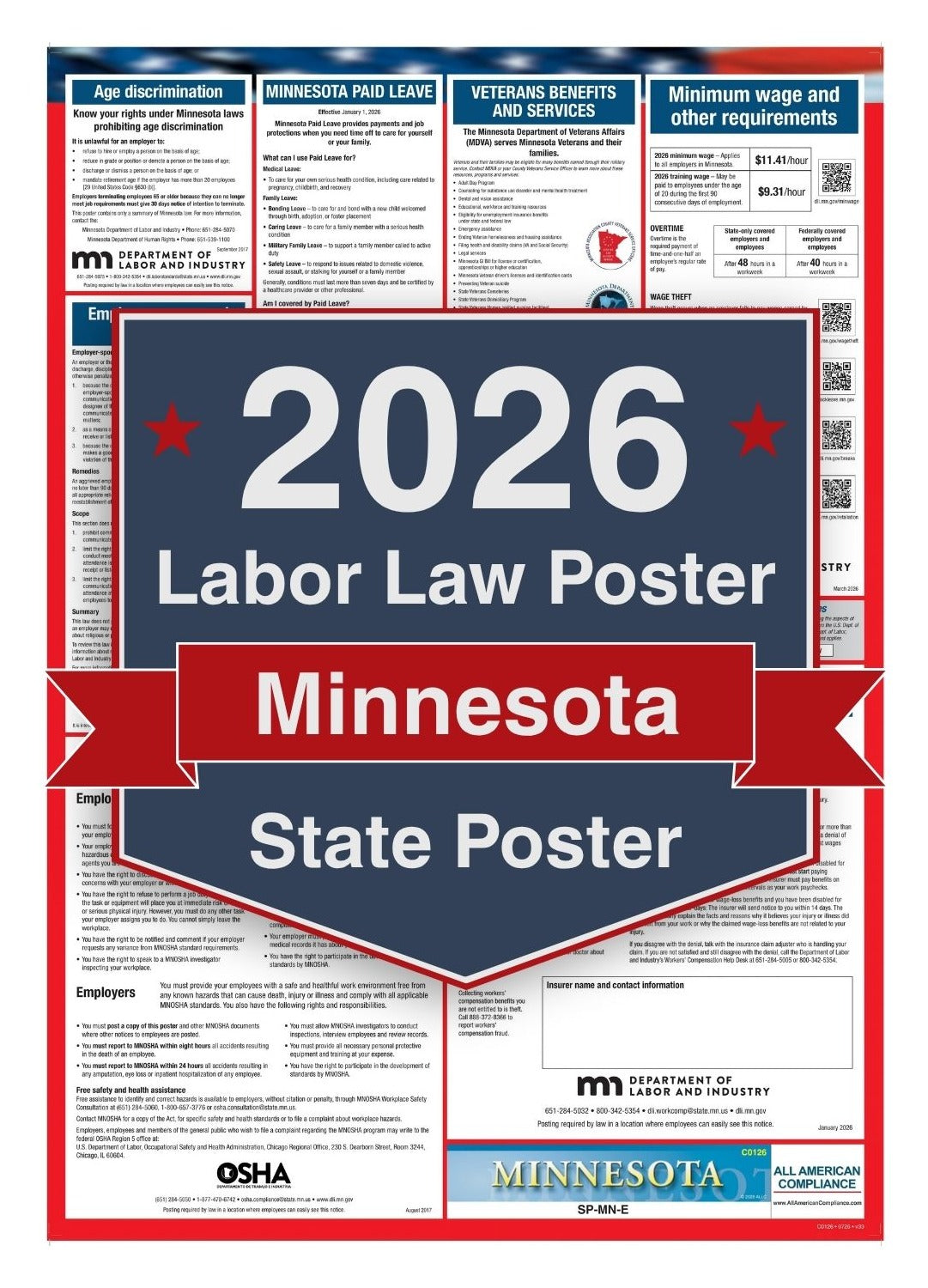 2026 Minnesota Labor Law Poster - State Compliance Poster