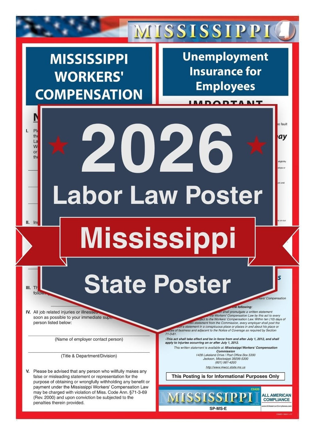 2026 Mississippi Labor Law Poster - State Compliance Poster