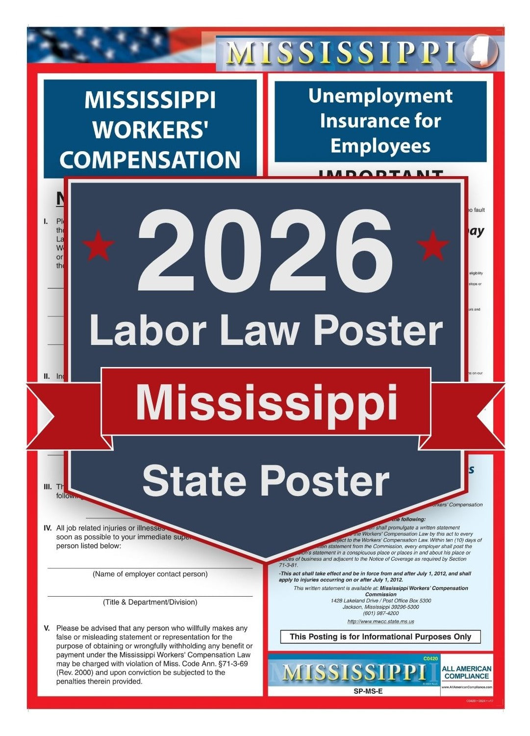 2026 Mississippi Labor Law Poster - State Compliance Poster