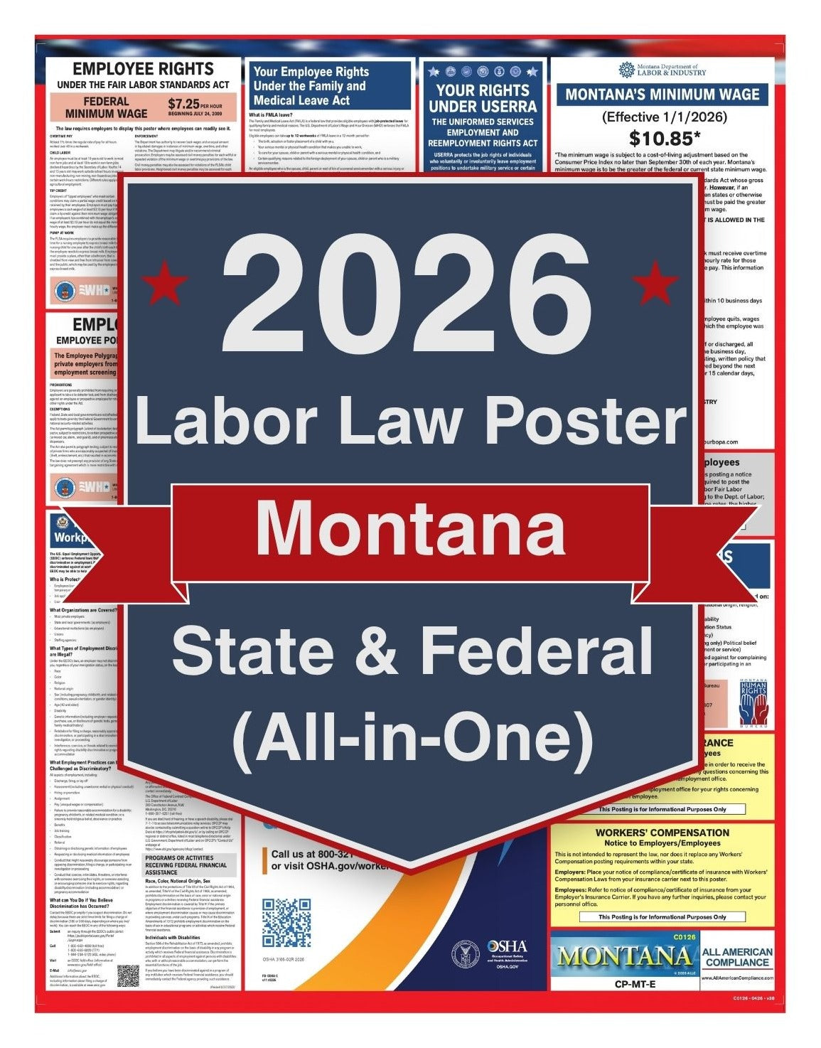 2026 Montana Labor Law Poster – Federal, State & OSHA Compliance (All-in-One)