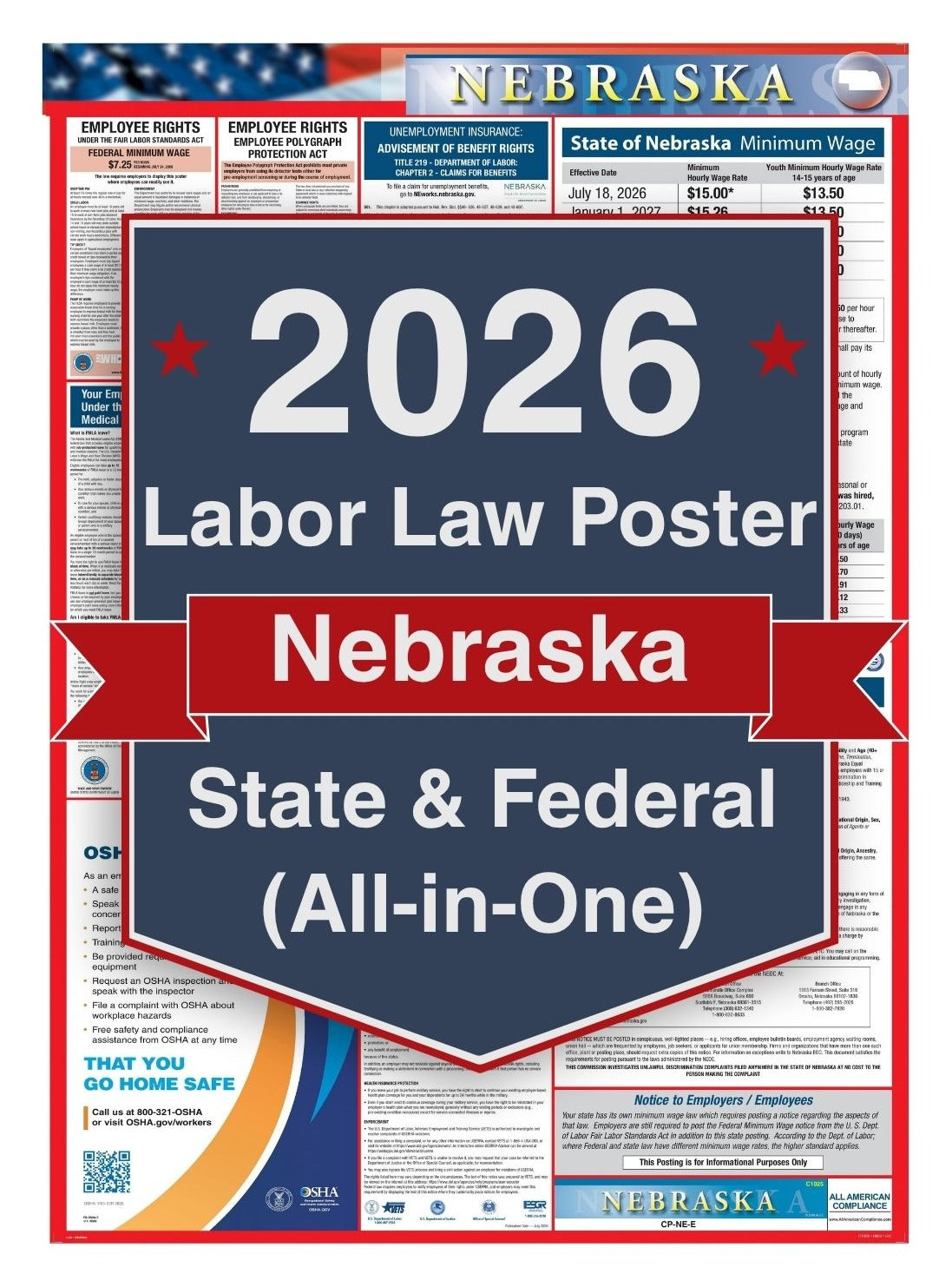 2026 Nebraska Labor Law Poster – Federal, State & OSHA Compliance (All-in-One)