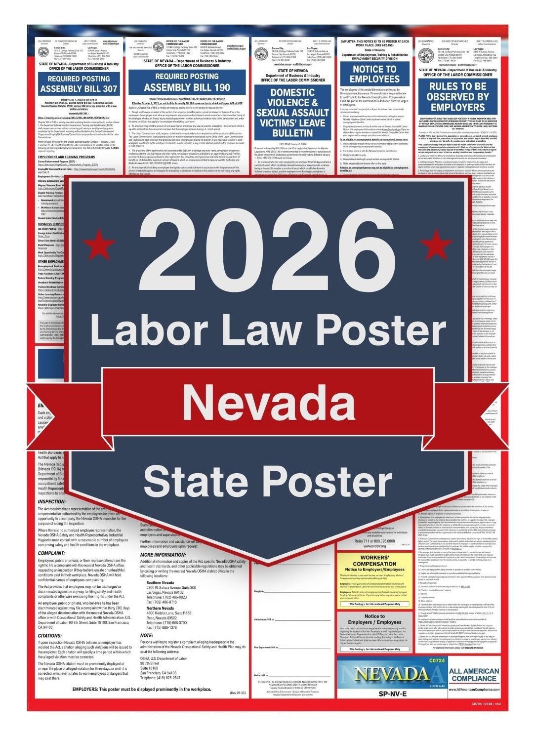2026 Nevada Labor Law Poster - State Compliance Poster