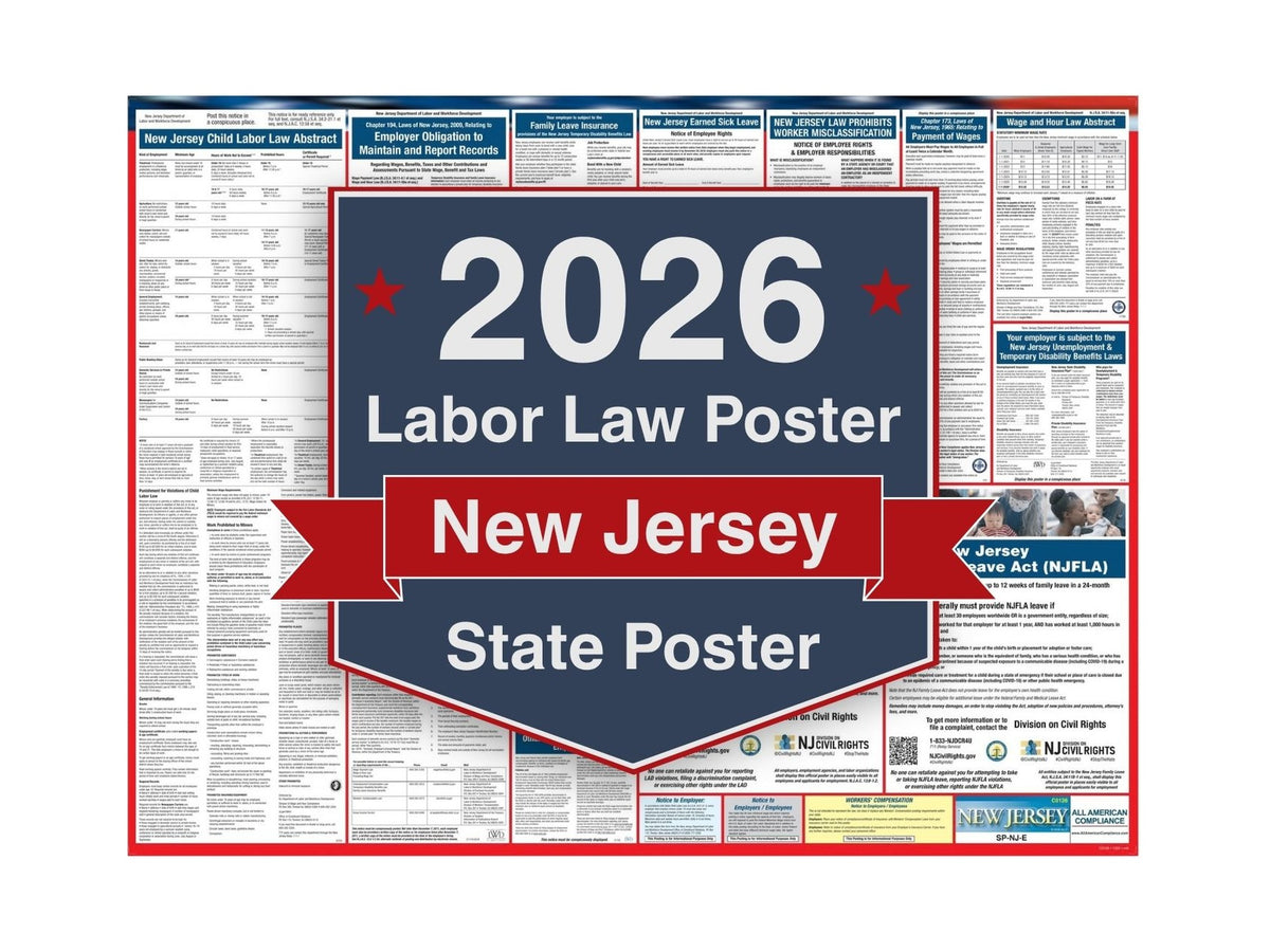 2026 New Jersey Labor Law Poster - State Compliance Poster