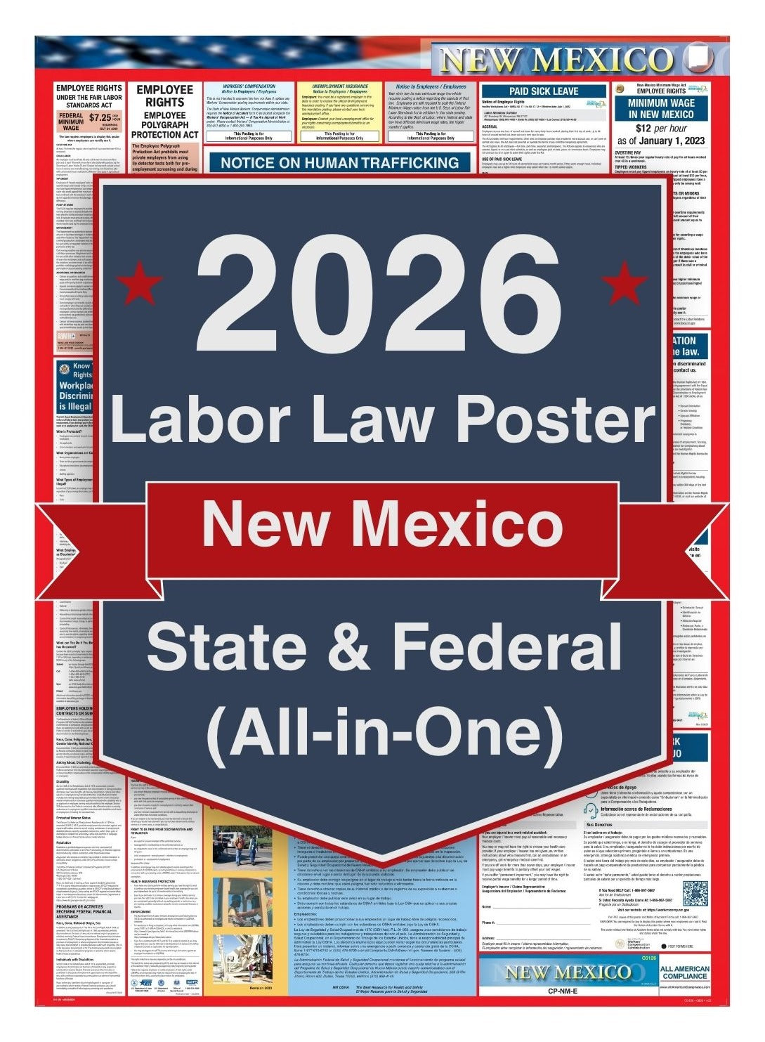 2026 New Mexico Labor Law Poster – Federal, State & OSHA Compliance (All-in-One)