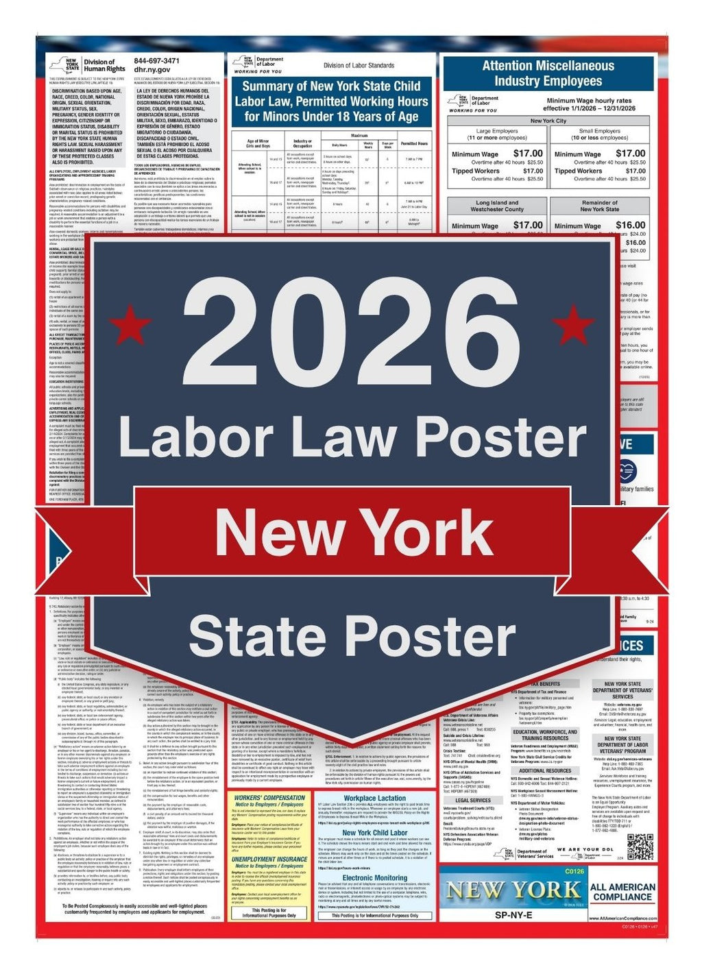 2026 New York Labor Law Poster - State Compliance Poster