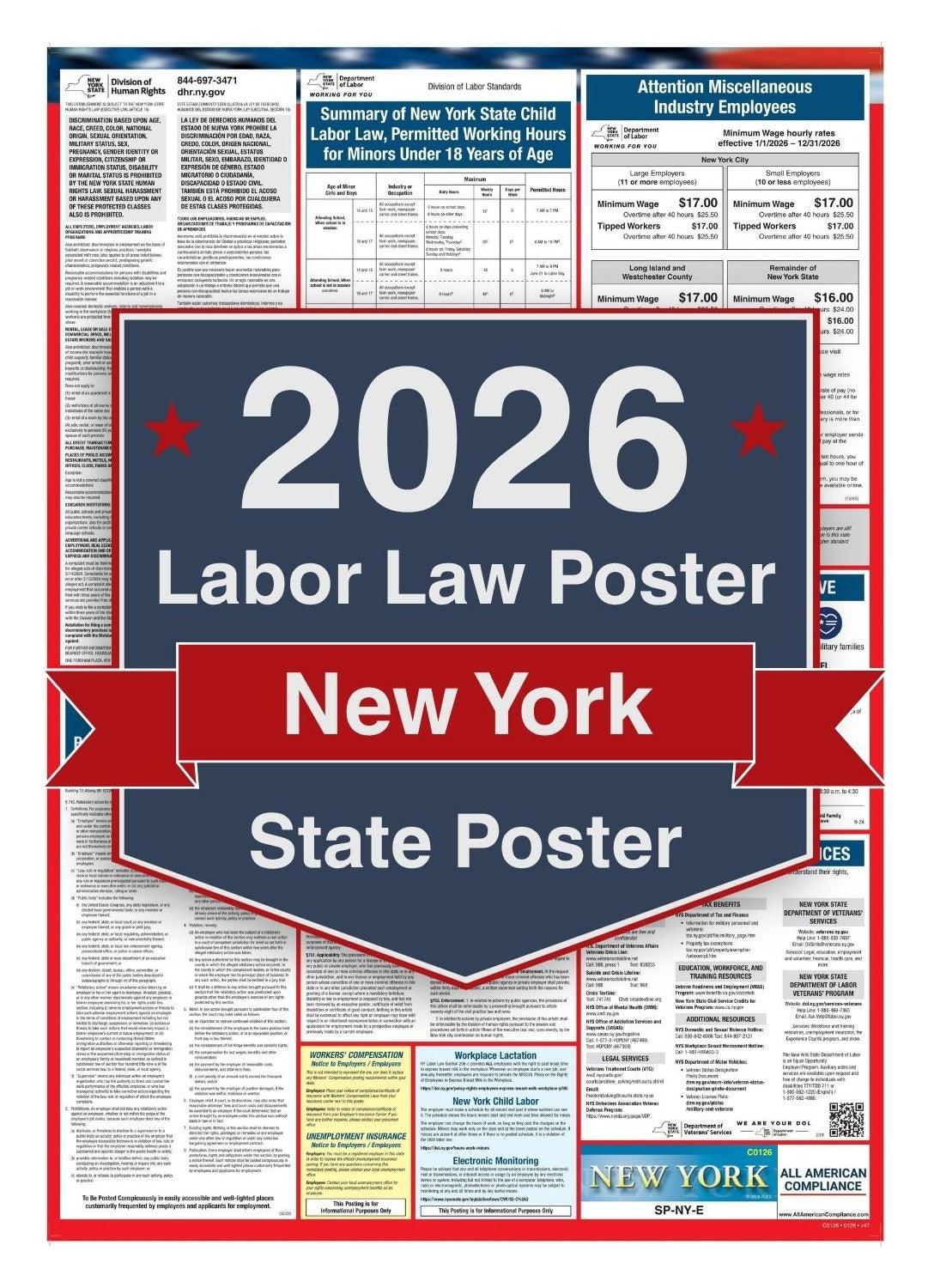 2026 New York Labor Law Poster - State Compliance Poster