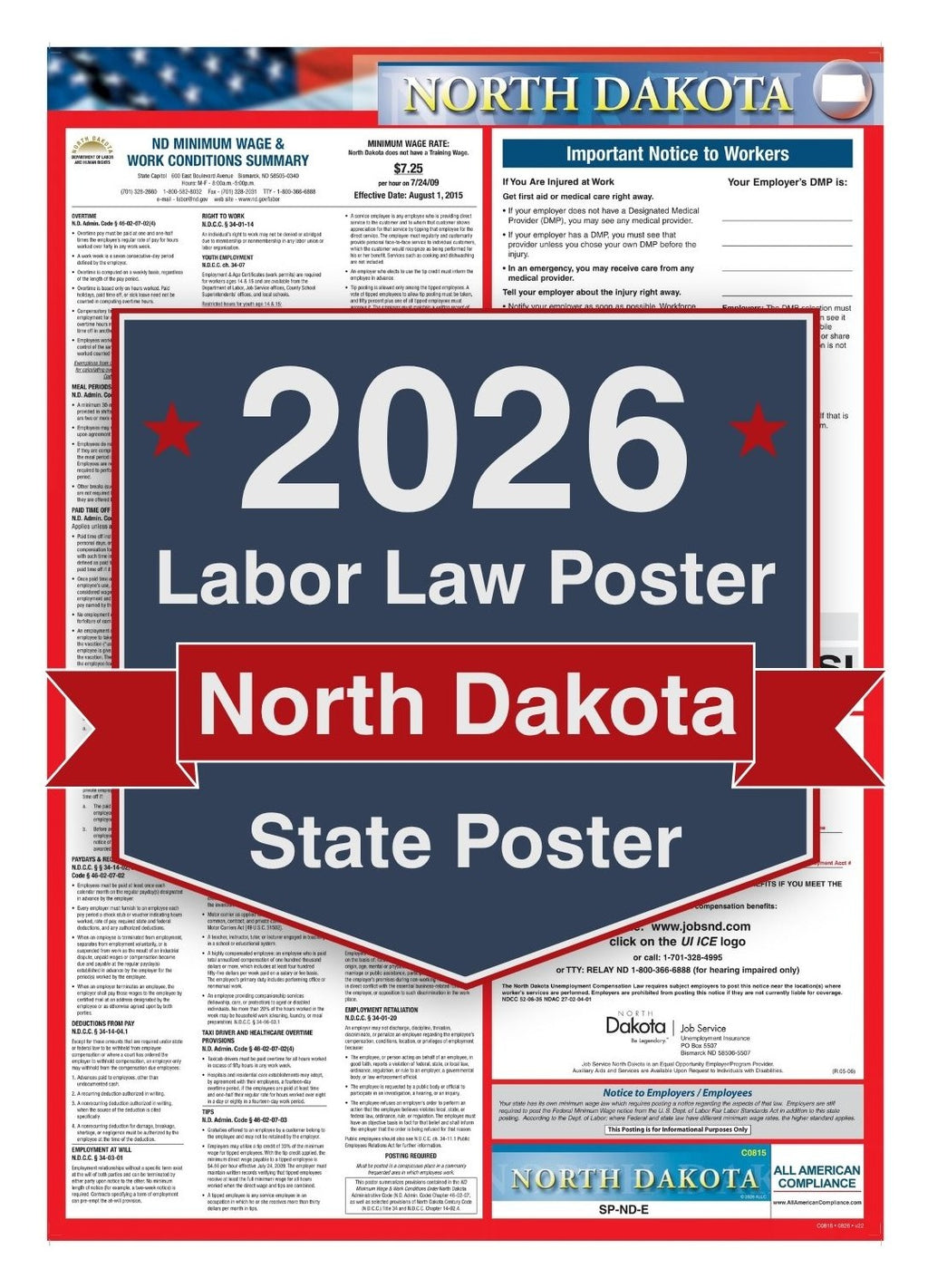 2026 North Dakota Labor Law Poster - State Compliance Poster