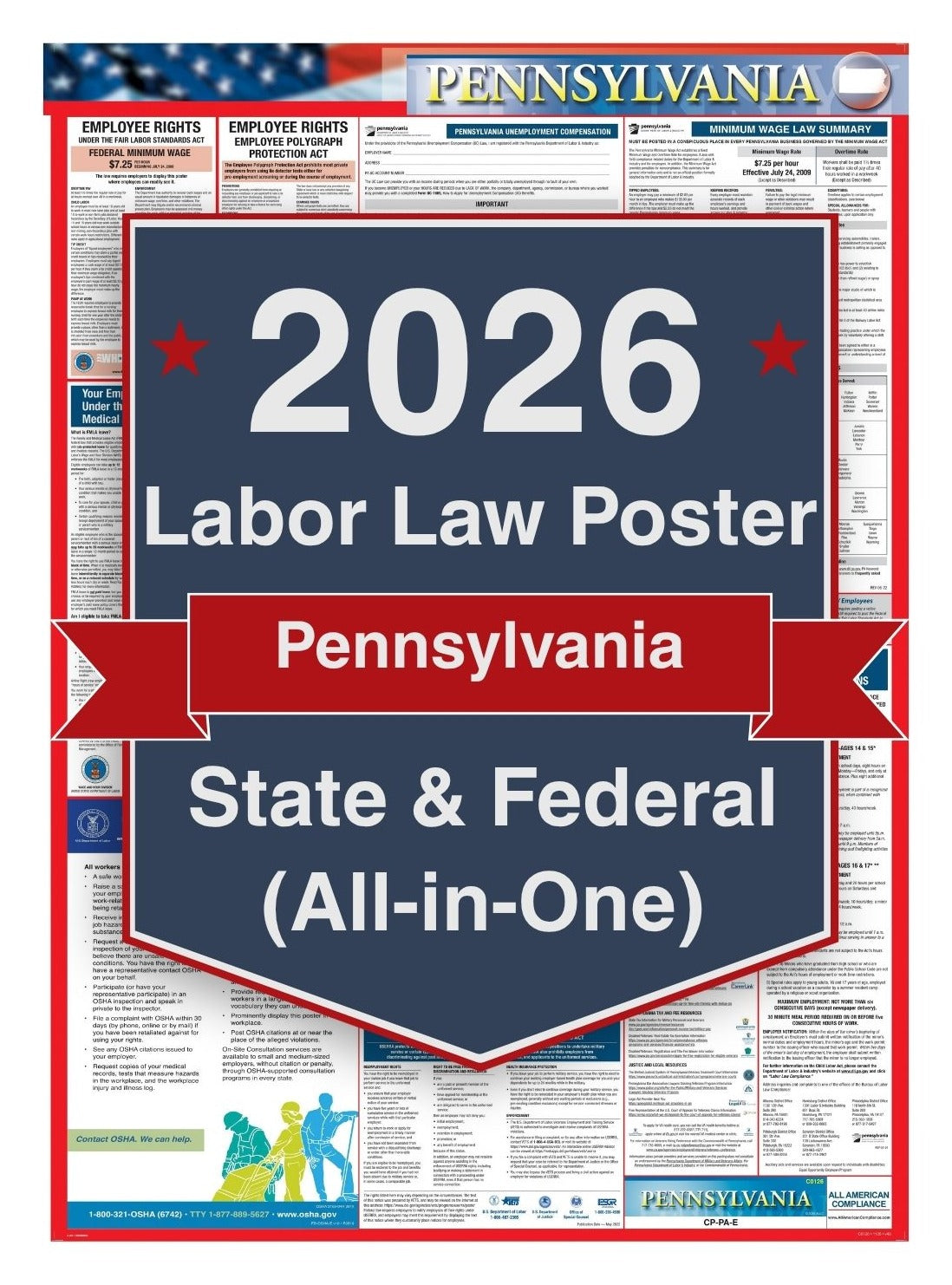2026 Pennsylvania Labor Law Poster – Federal, State & OSHA (All-in-One)