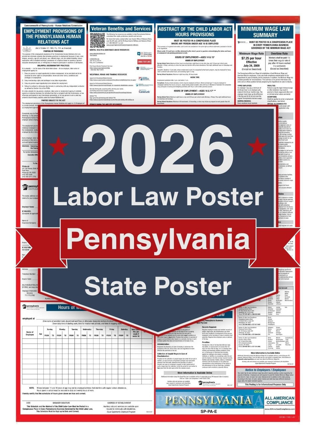 2026 Pennsylvania Labor Law Poster - State Compliance Poster