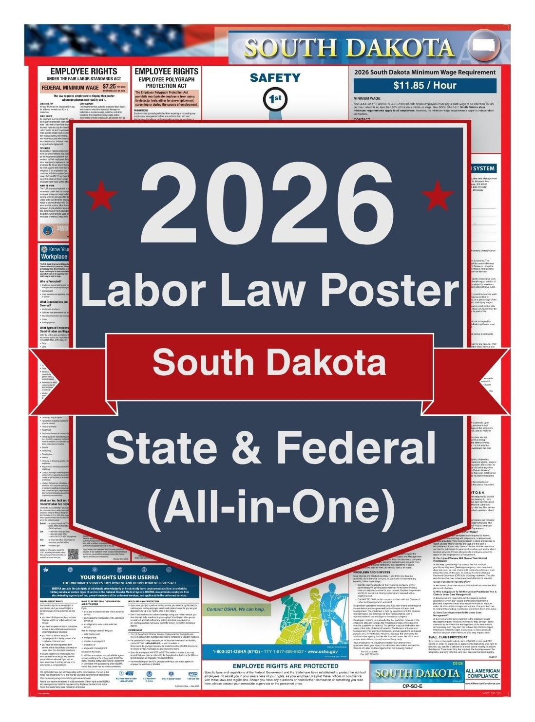 2026 South Dakota Labor Law Poster – Federal, State & OSHA (All-in-One)