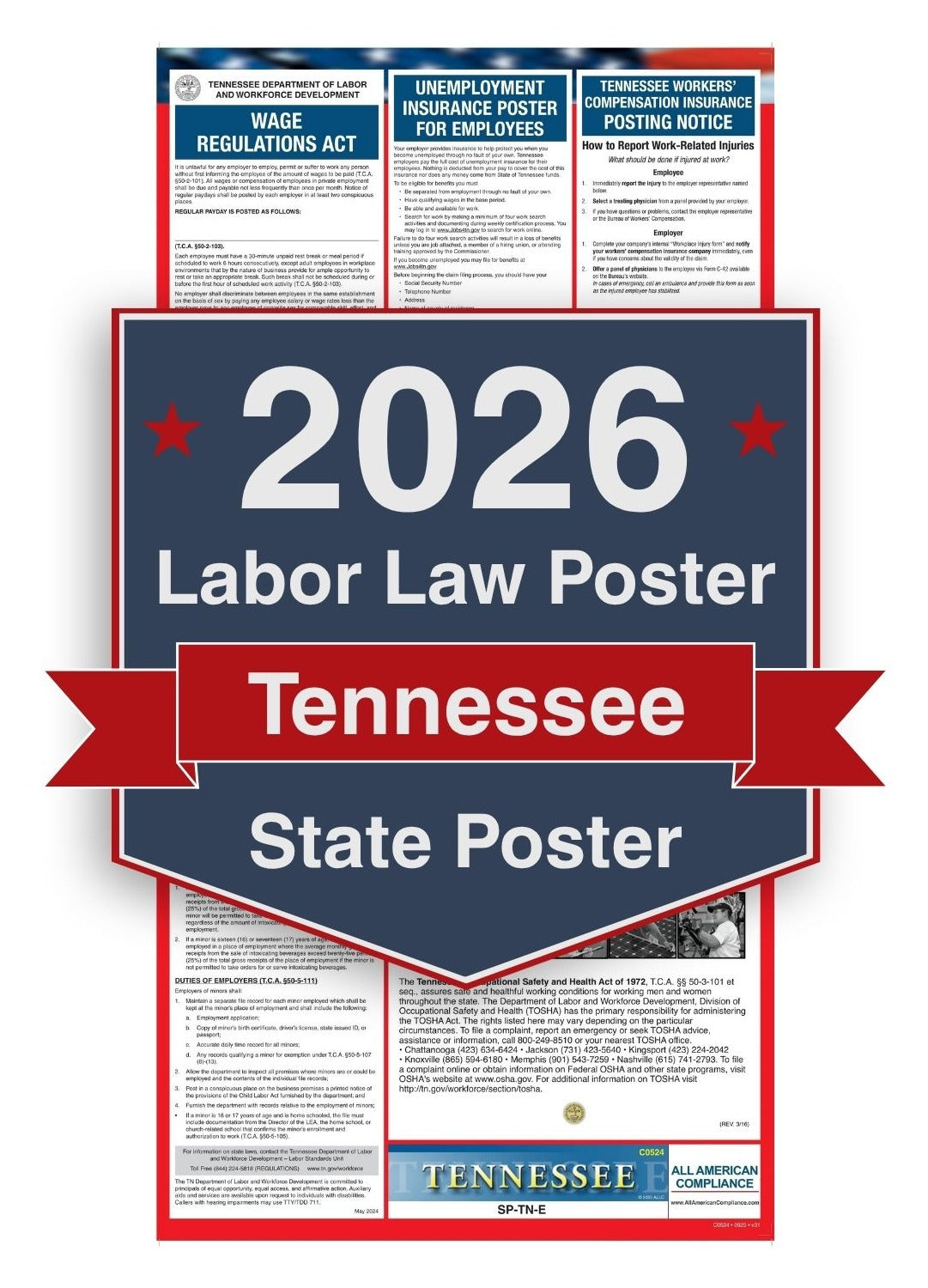 2026 Tennessee Labor Law Poster - State Compliance Poster
