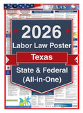 2026 Texas Labor Law Poster – Federal, State & OSHA Compliance (All-in-One)