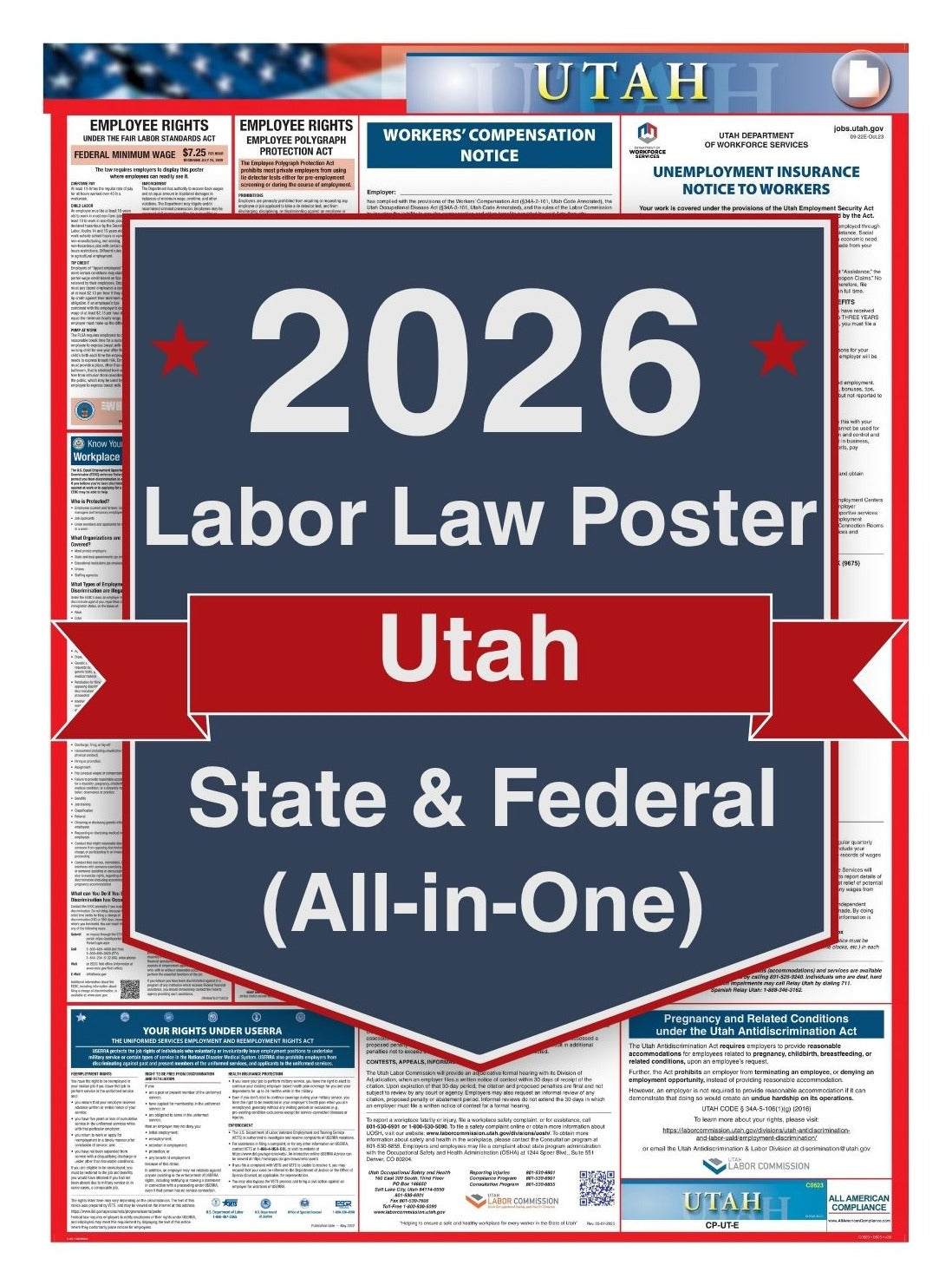 2026 Utah Labor Law Poster – Federal, State & OSHA Compliance (All-in-One)