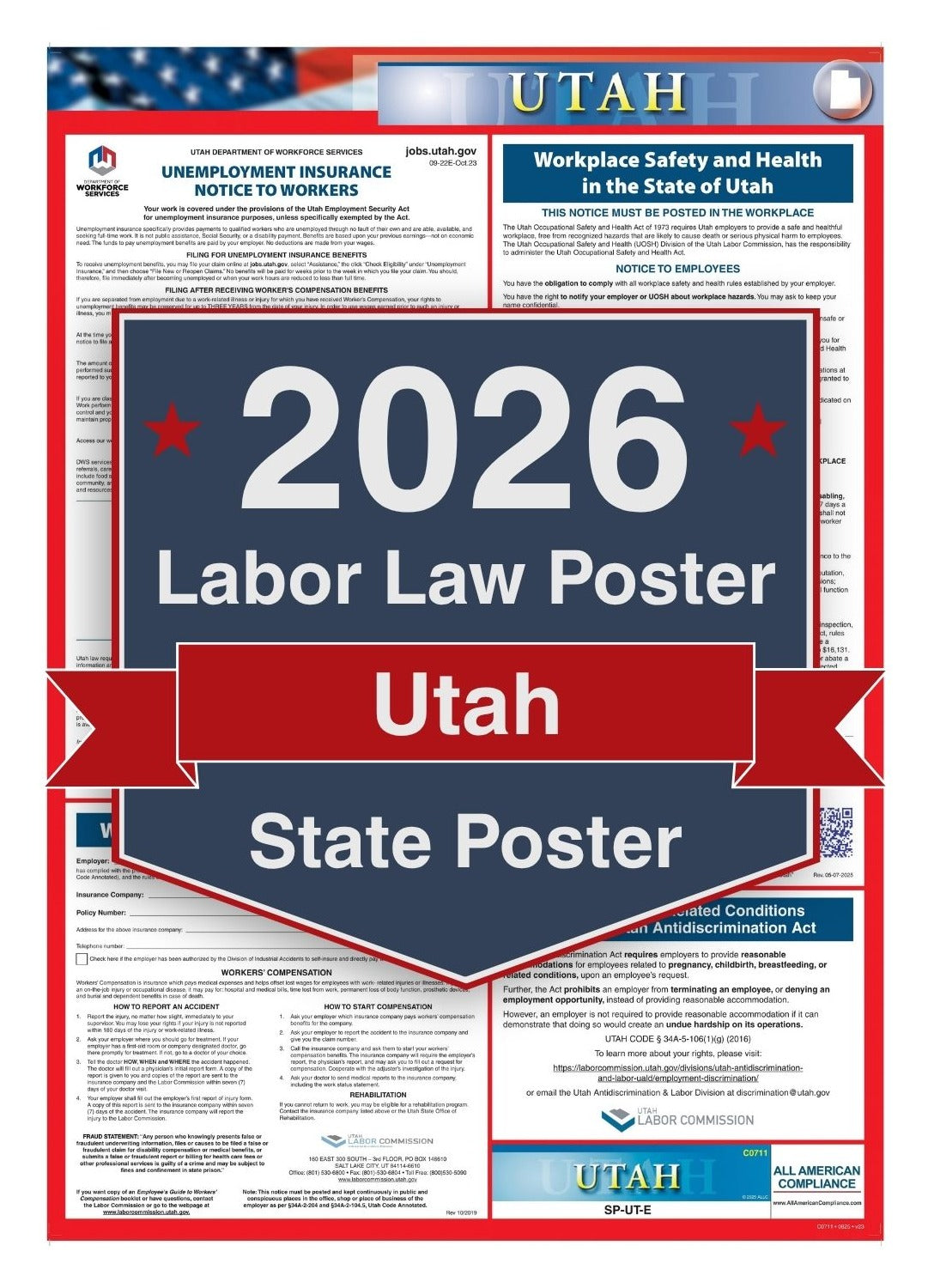 2026 Utah Labor Law Poster - State Compliance Poster
