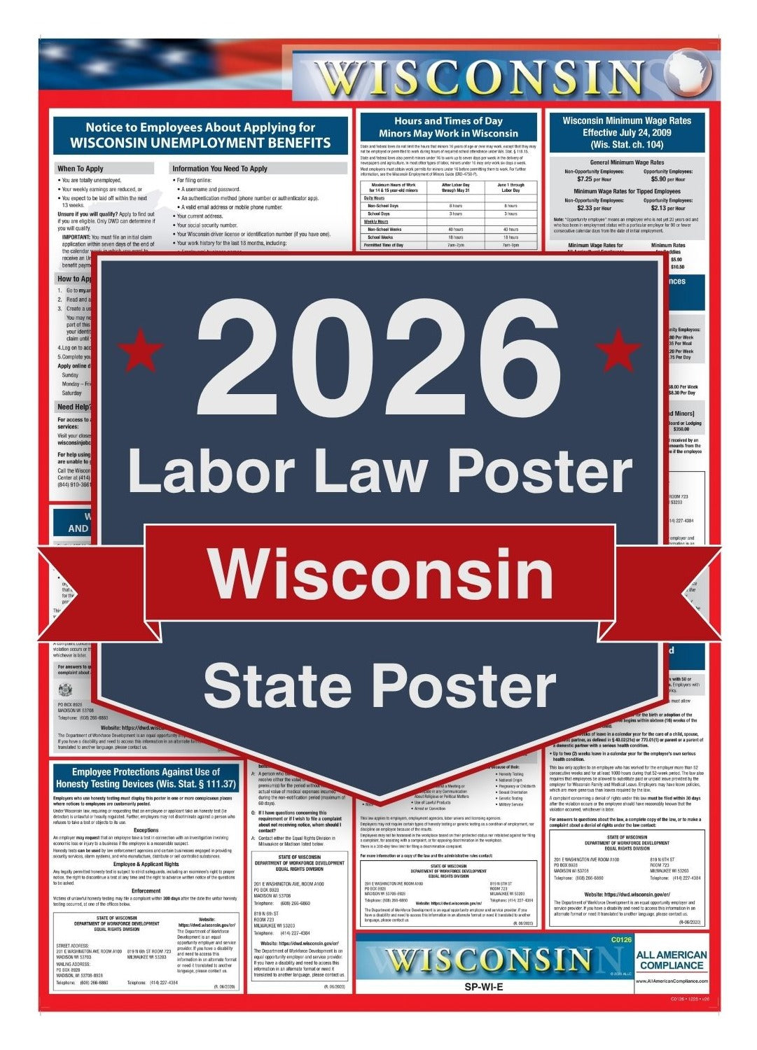 2026 Wisconsin Labor Law Poster - State Compliance Poster
