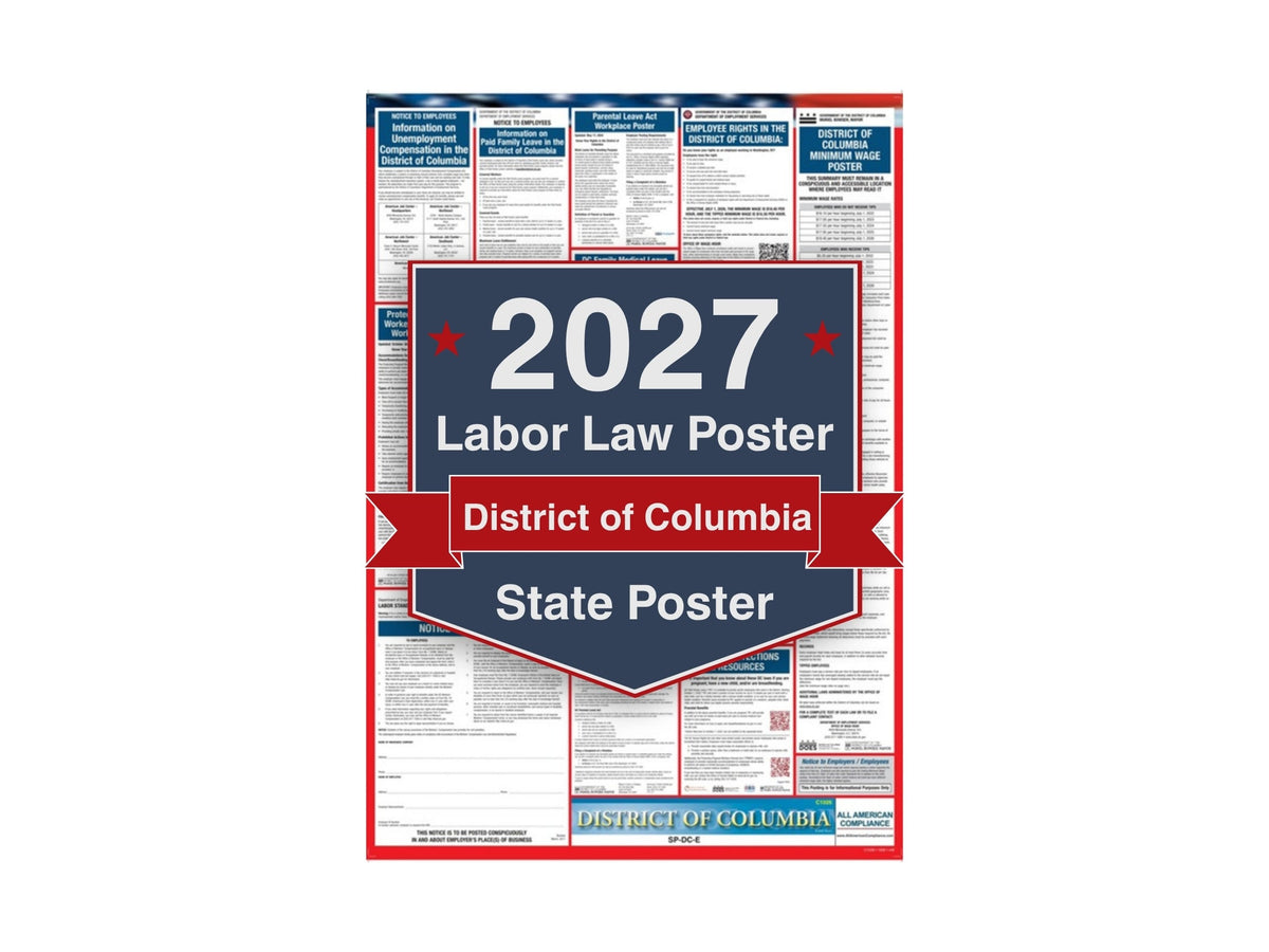 2027 District of Columbia Labor Law Poster - State Compliance Poster