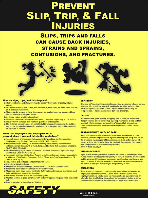 Prevent Slip, Trip and Fall Injuries Poster image 0