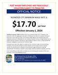 Redwood City Minimum Wage Poster image 0