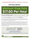 Palo Alto City Minimum Wage Poster image 0