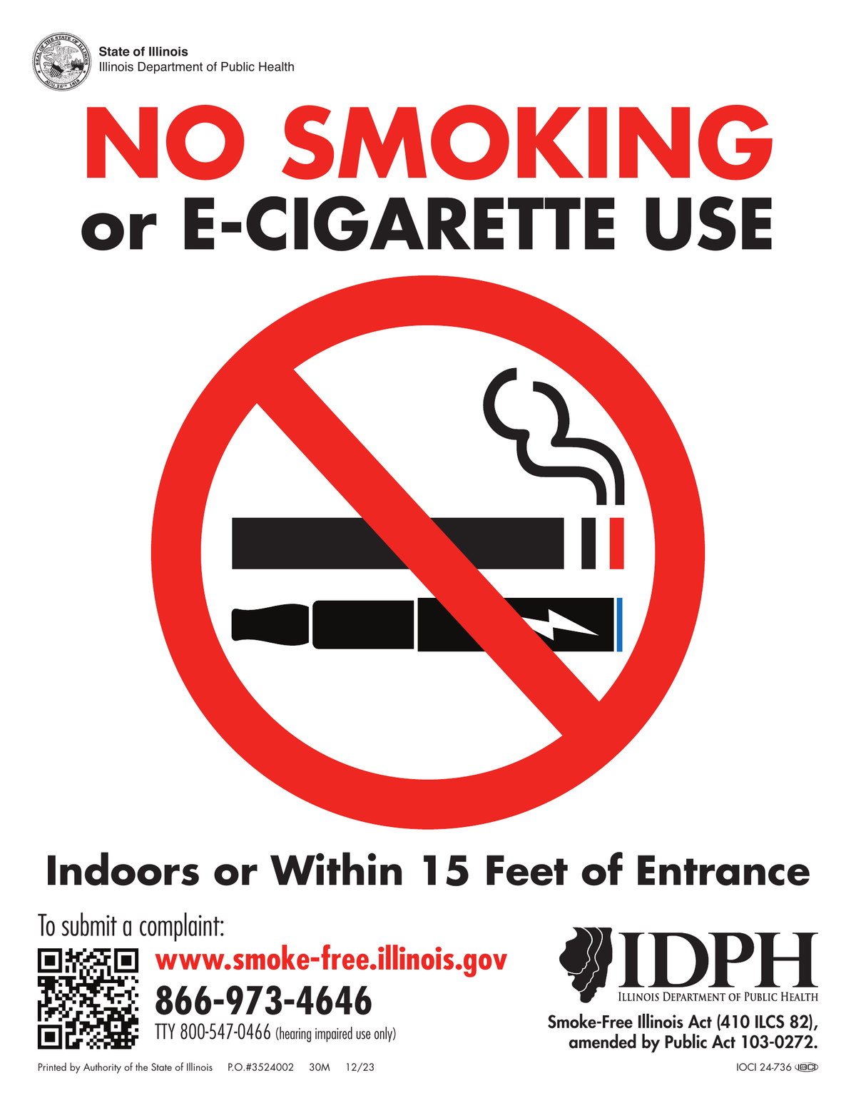 Illinois No Smoking Sign