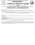 California Minimum Wage Poster (Fast Food)