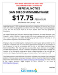 San Diego City Minimum Wage Poster
