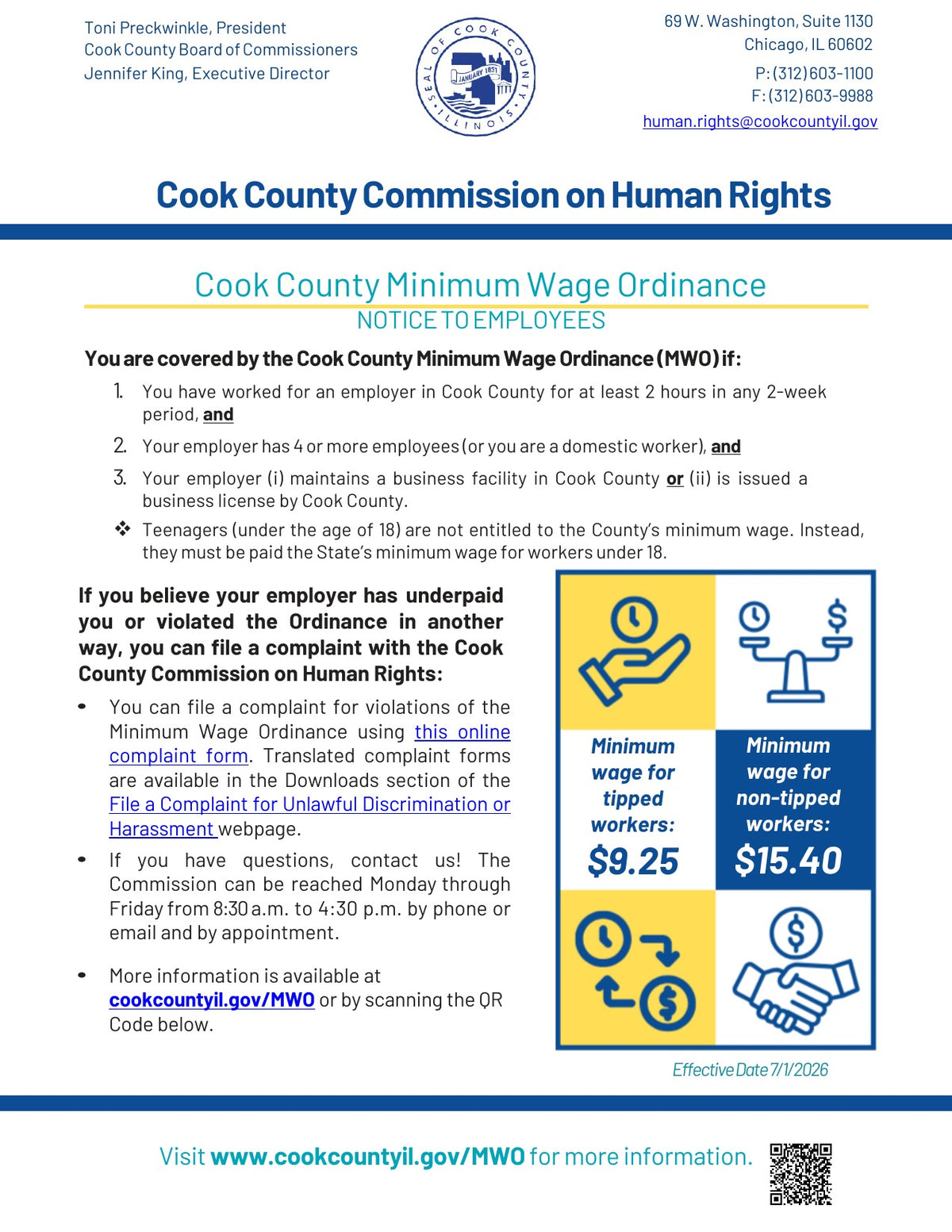 Cook County Minimum Wage Poster