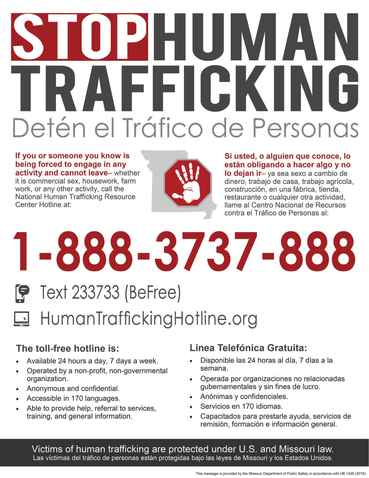 Missouri Human Trafficking Poster