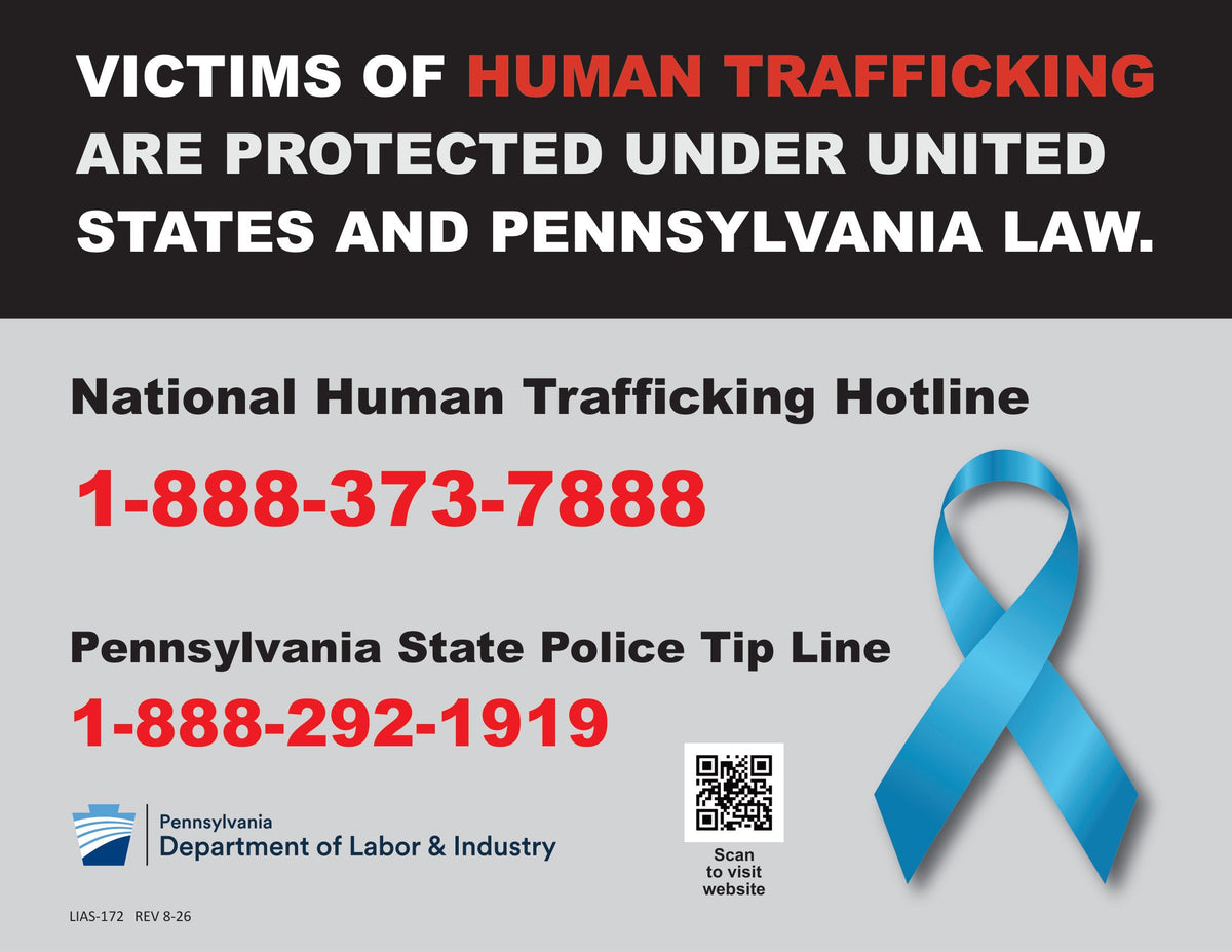 Pennsylvania Human Trafficking Poster