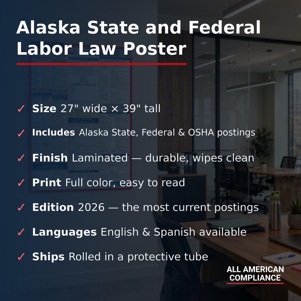 Alaska labor law poster specifications.
