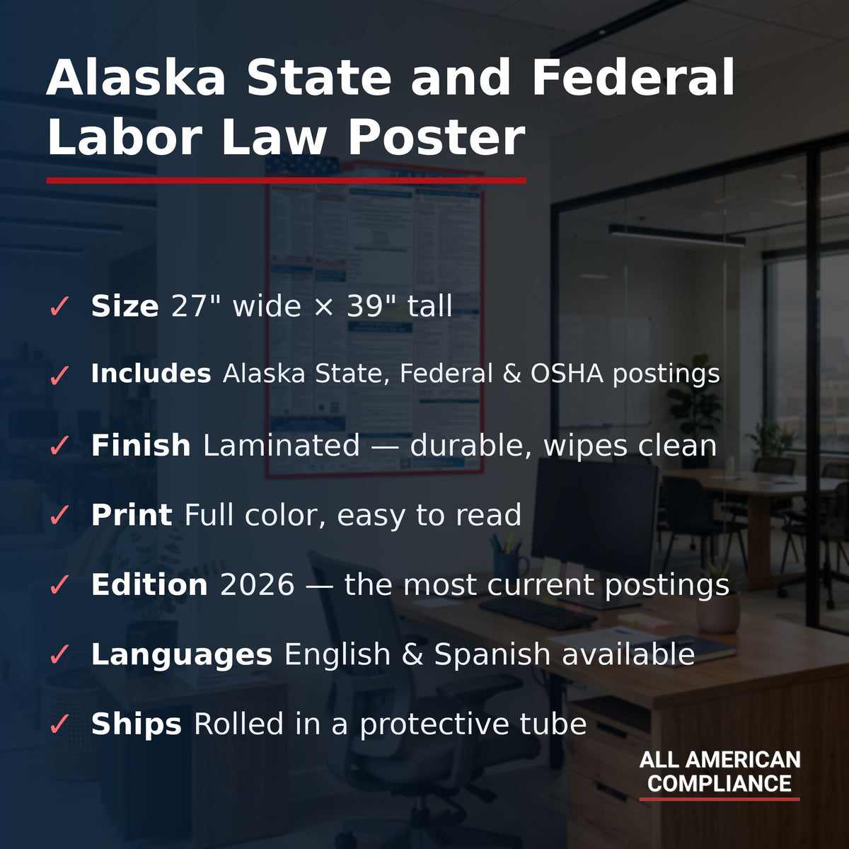 Alaska labor law poster specifications.