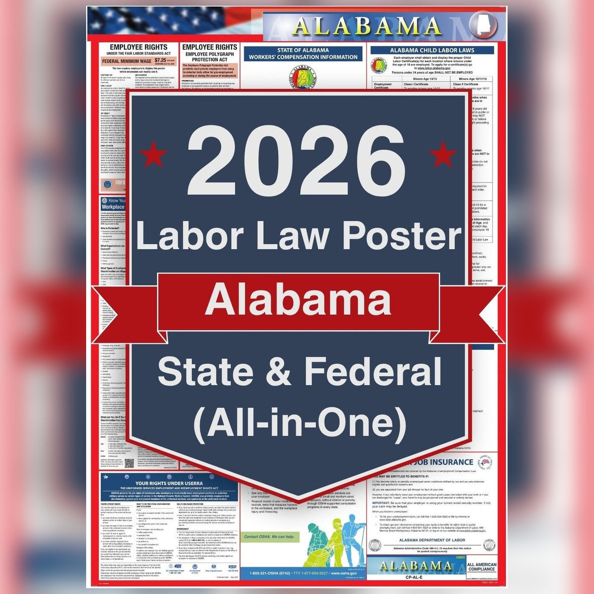 Alabama labor law poster front view.