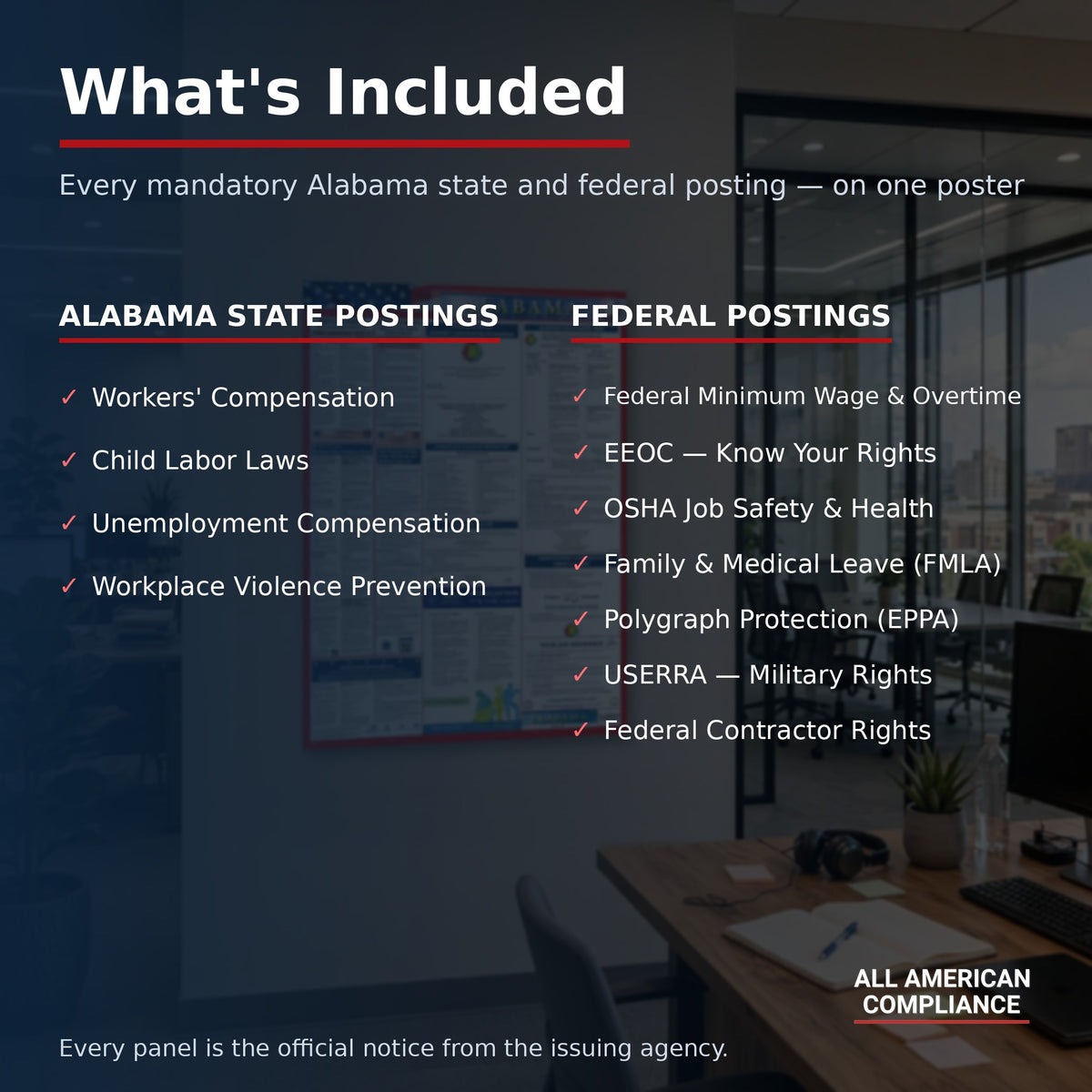 Alabama labor law poster — what is included.